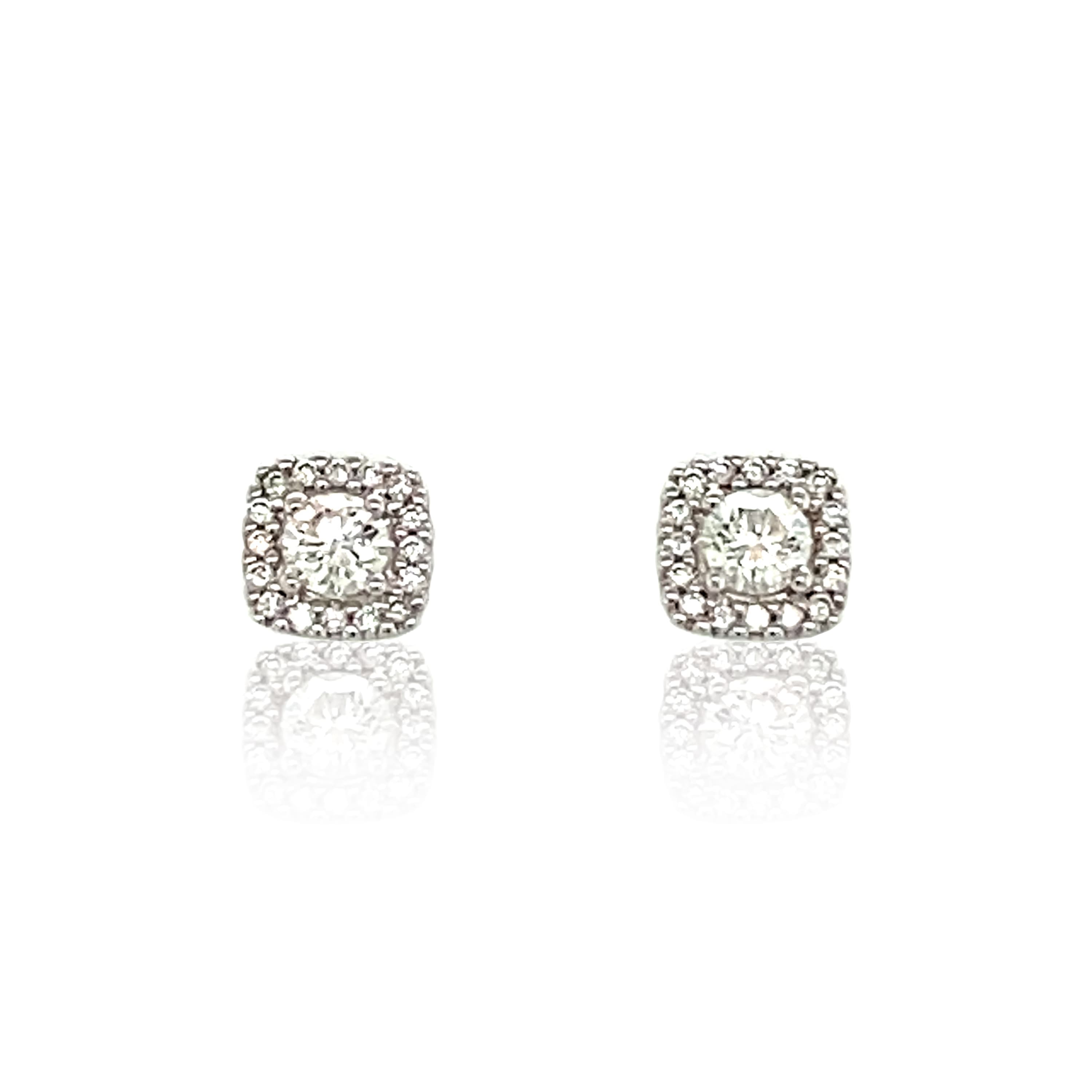 Ørepynt, Rosett kvadrat diamanter 0,36 ct