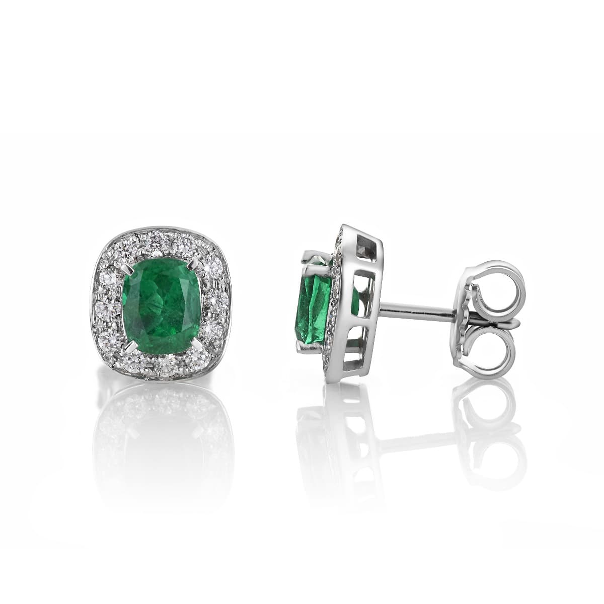 Øredobber, Smaragder 1,84 ct og diamanter 0,36 ct