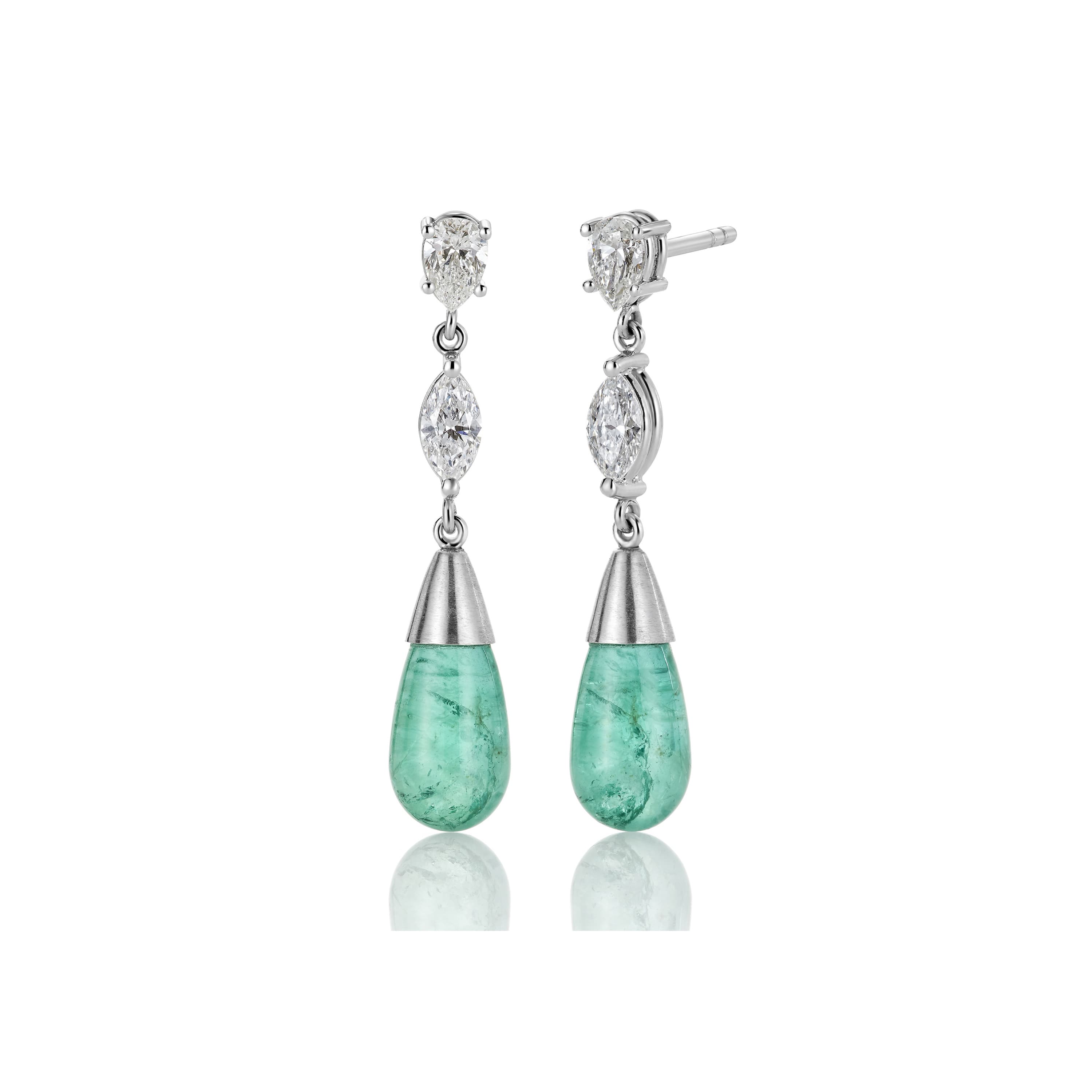 Øredobber, Smaragder og diamanter 1,02 ct