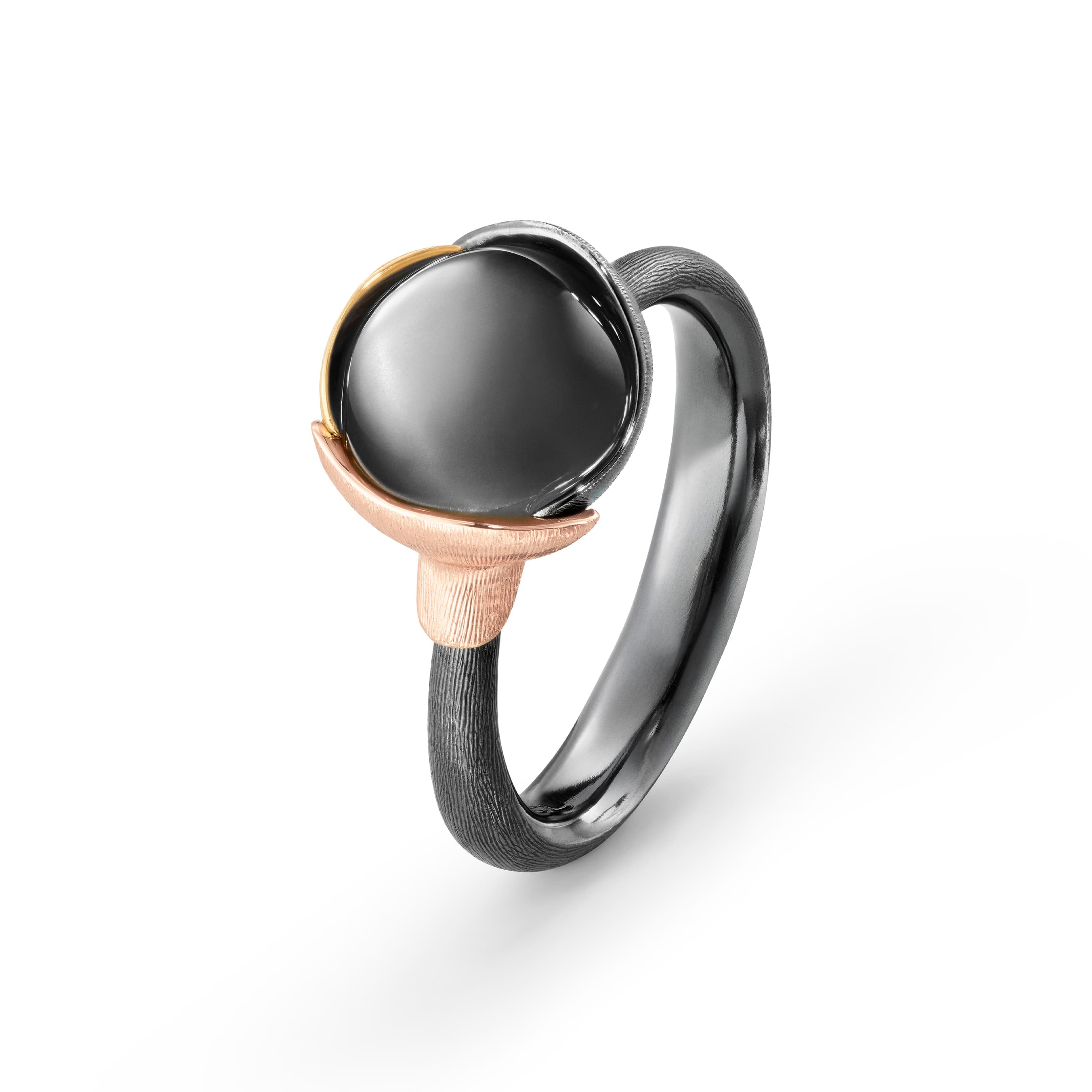 Ring, Lotus Str. 1 oksidert sølv