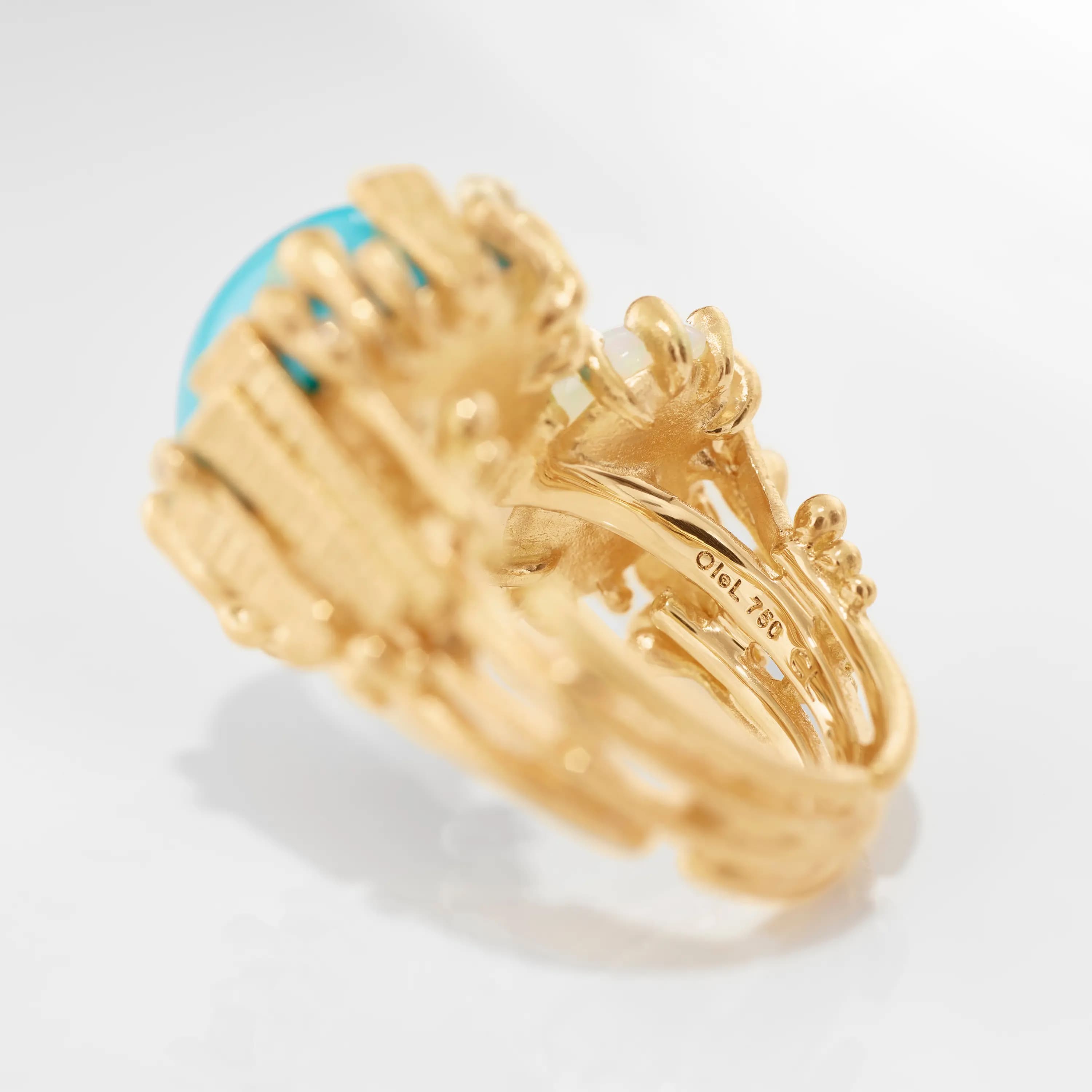 Ring, BoHo Double Opal og fargesten