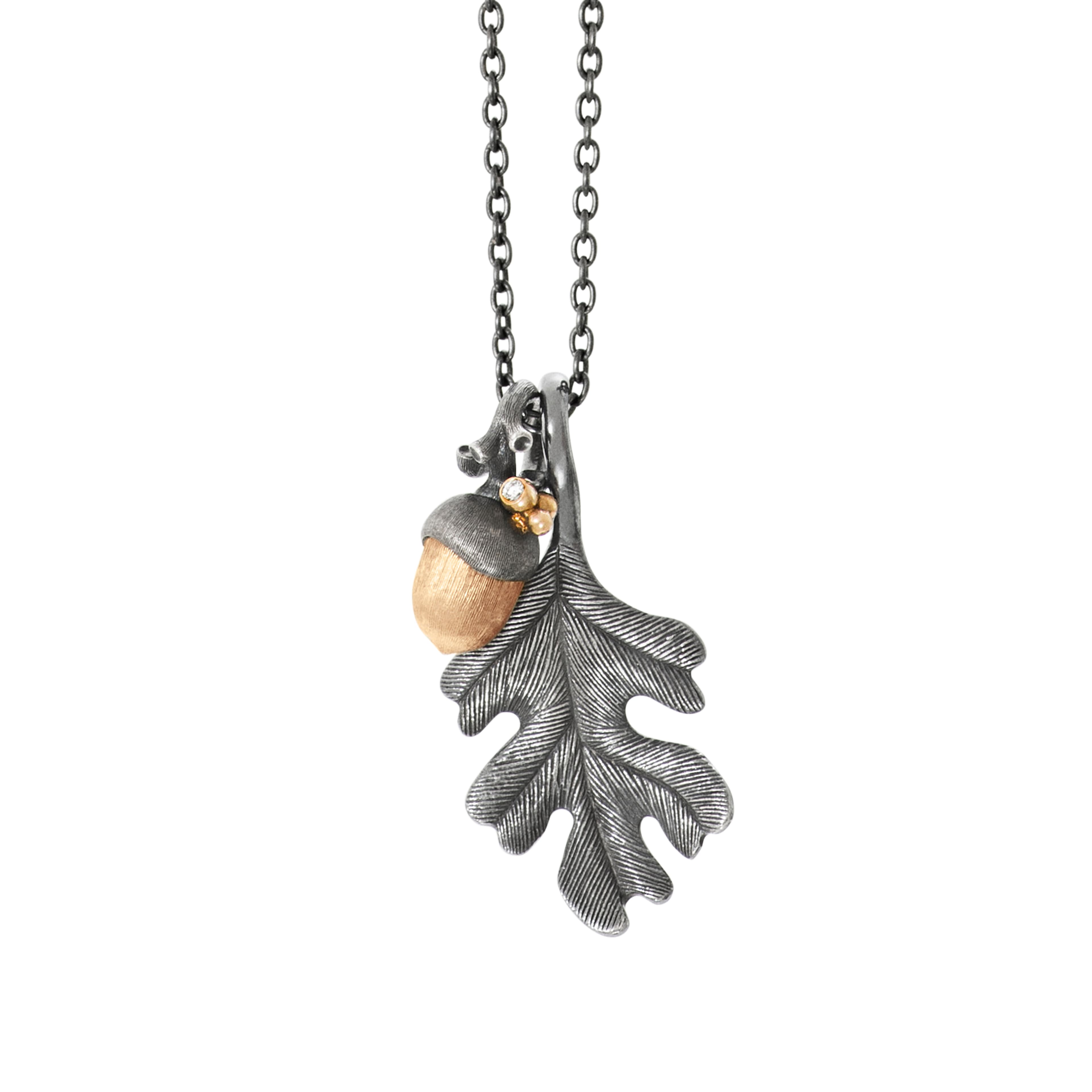 Anheng, Forest Oak Leaf oksidert sølv medium