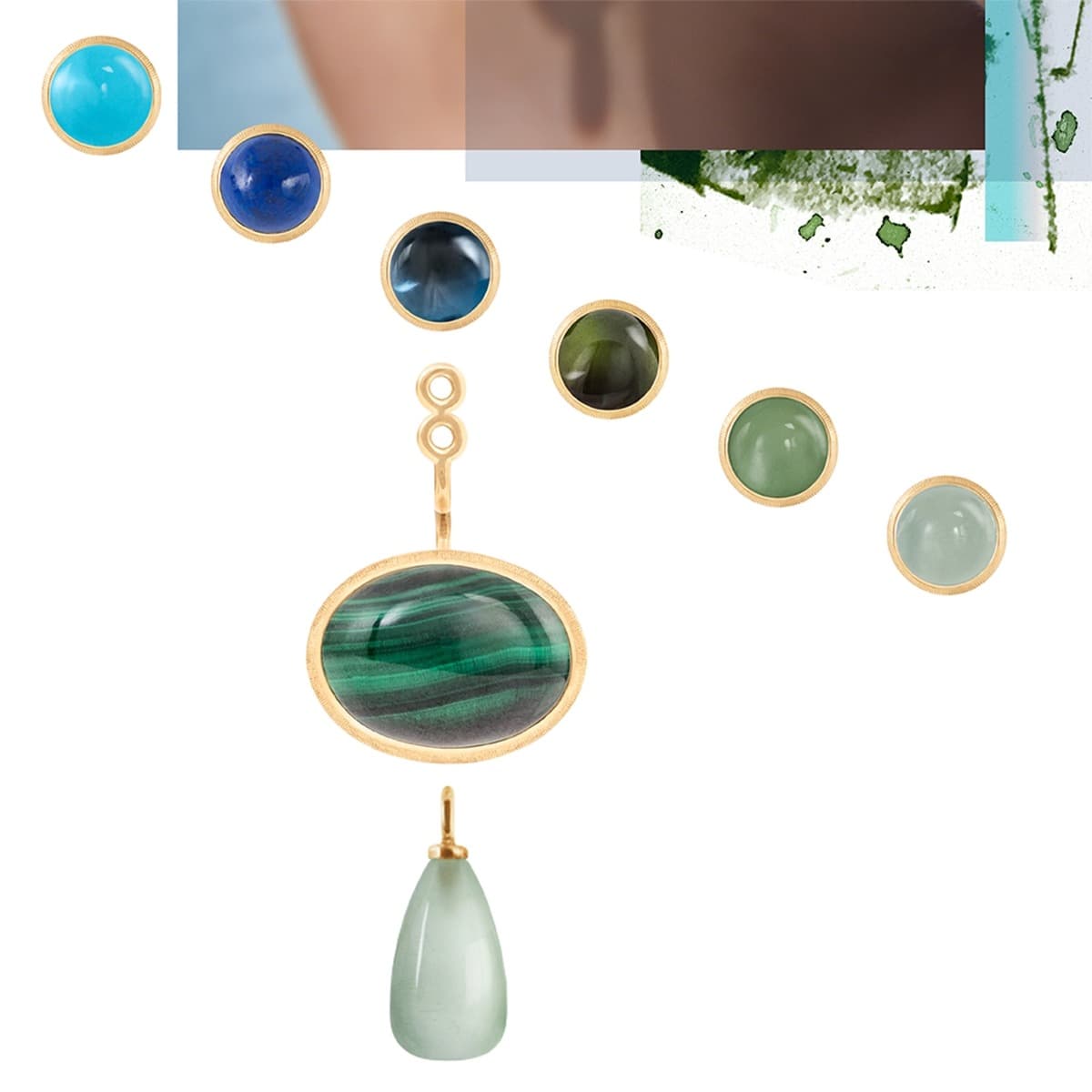 Øredobber, Lotus studs gult gull