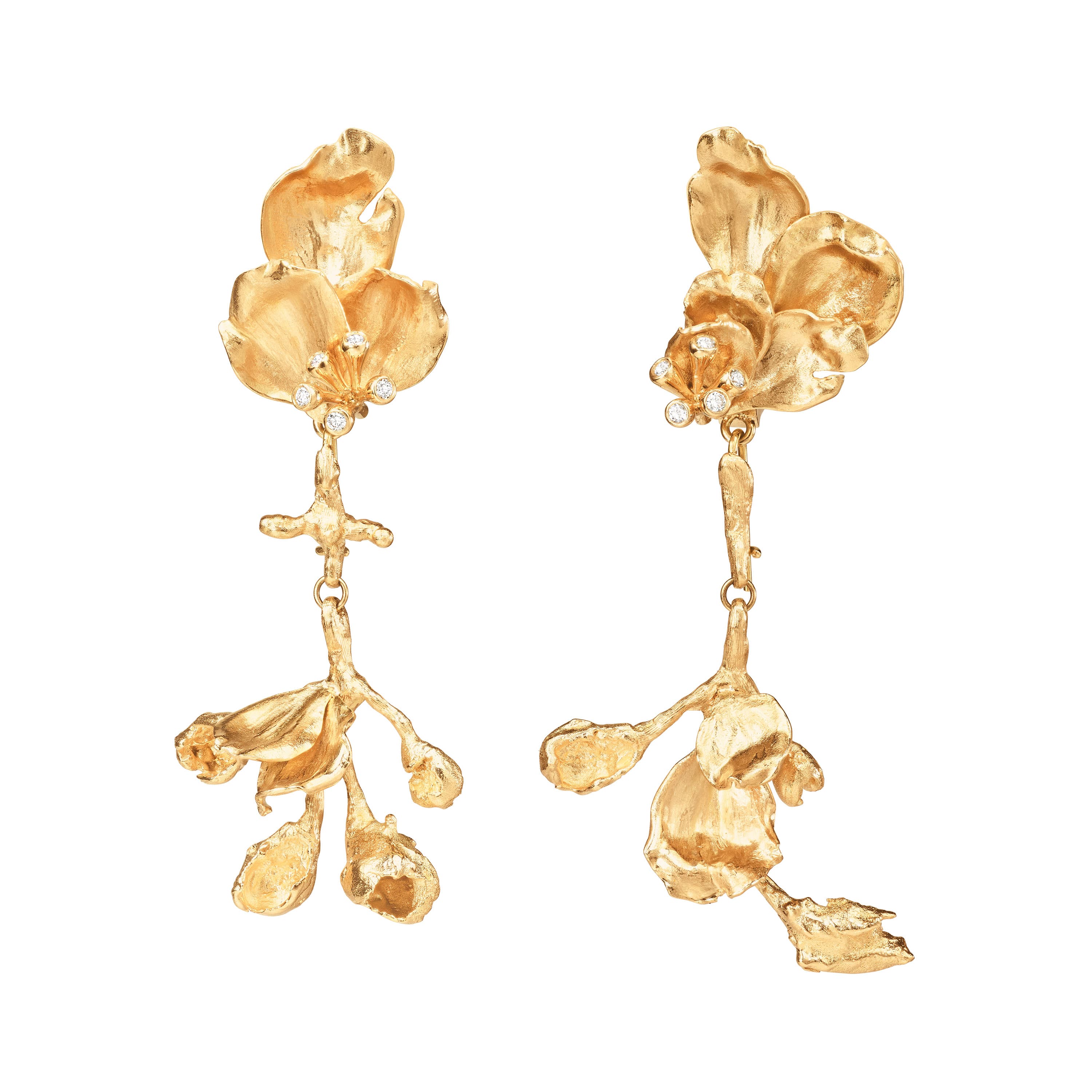 Øredobber, Wild Rose diamanter 0,10 ct