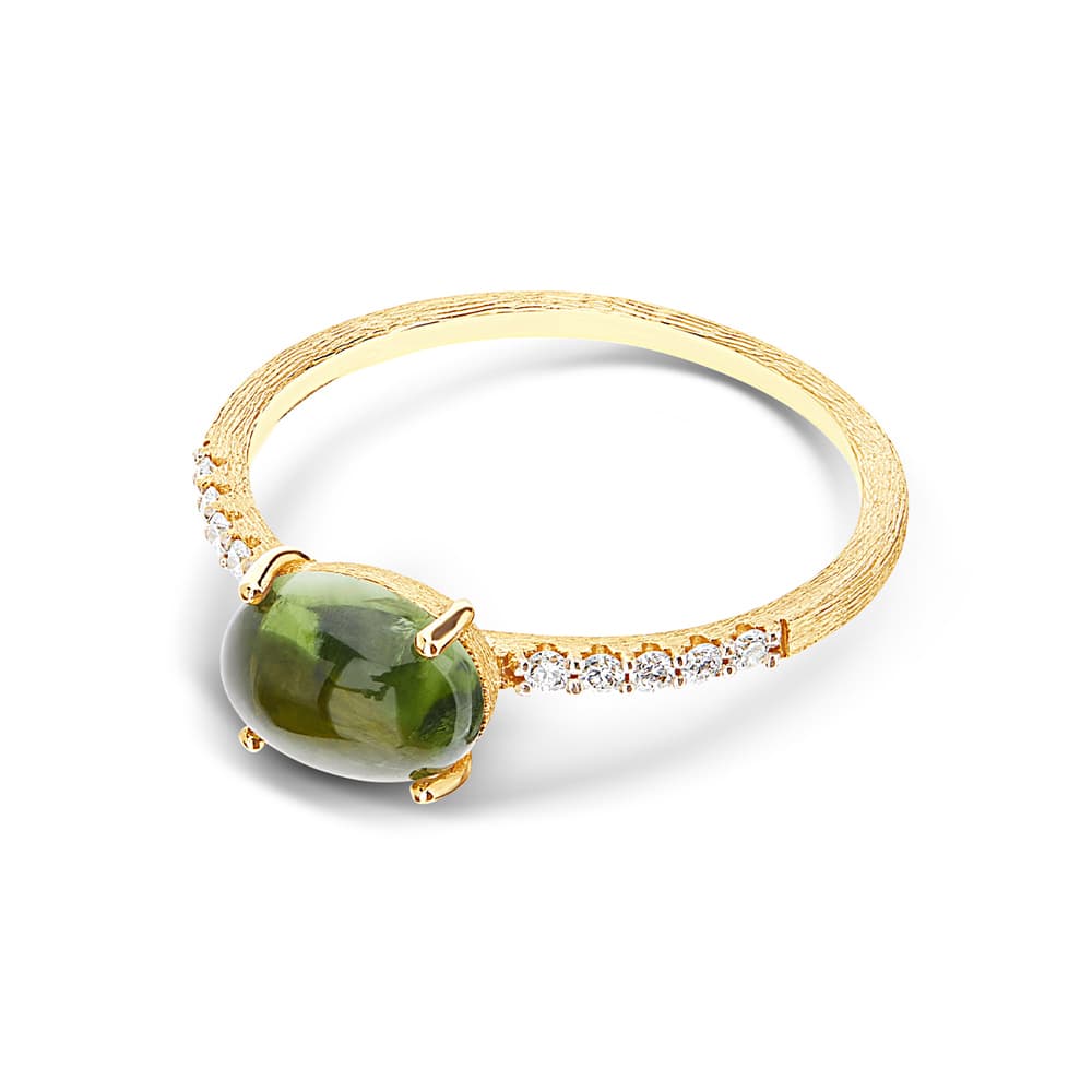 Ring, Dancing In The Rain Tourmalines - Grønn Turmalin