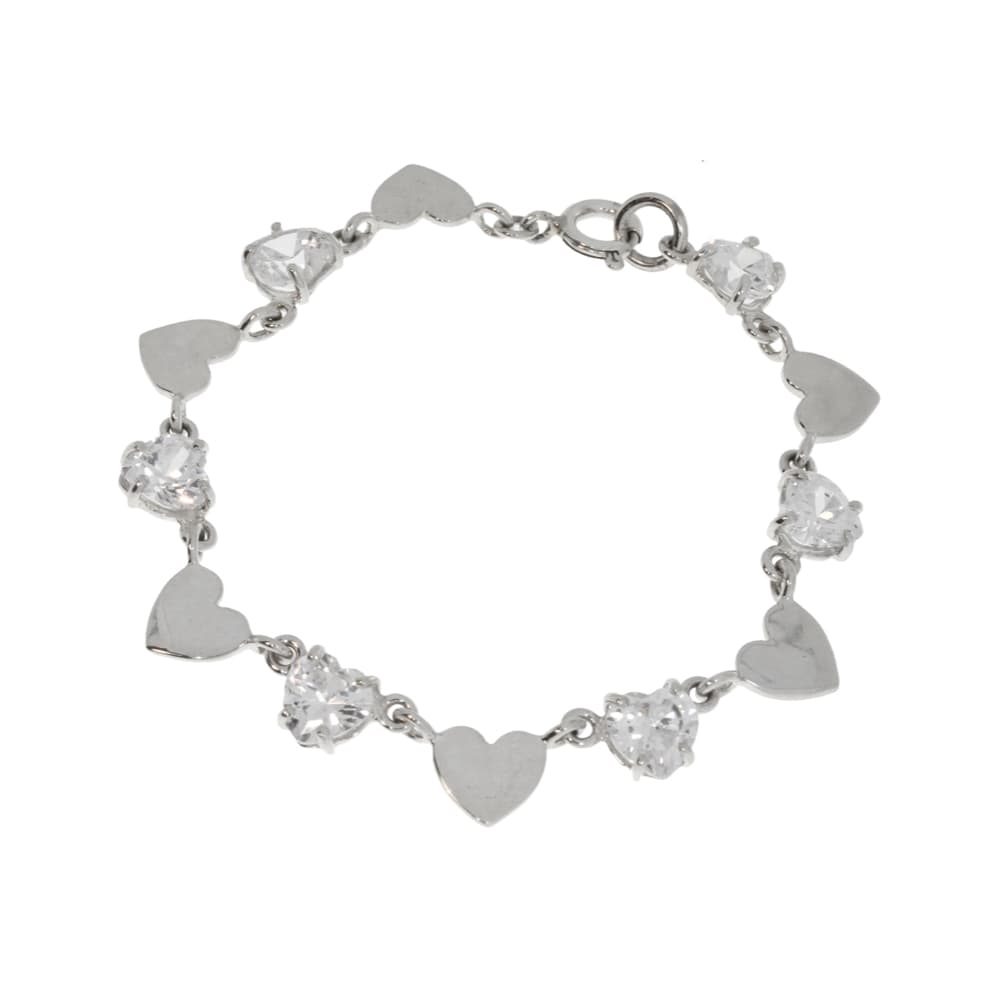 Armbånd, Sølv Hjerter Og Zircon