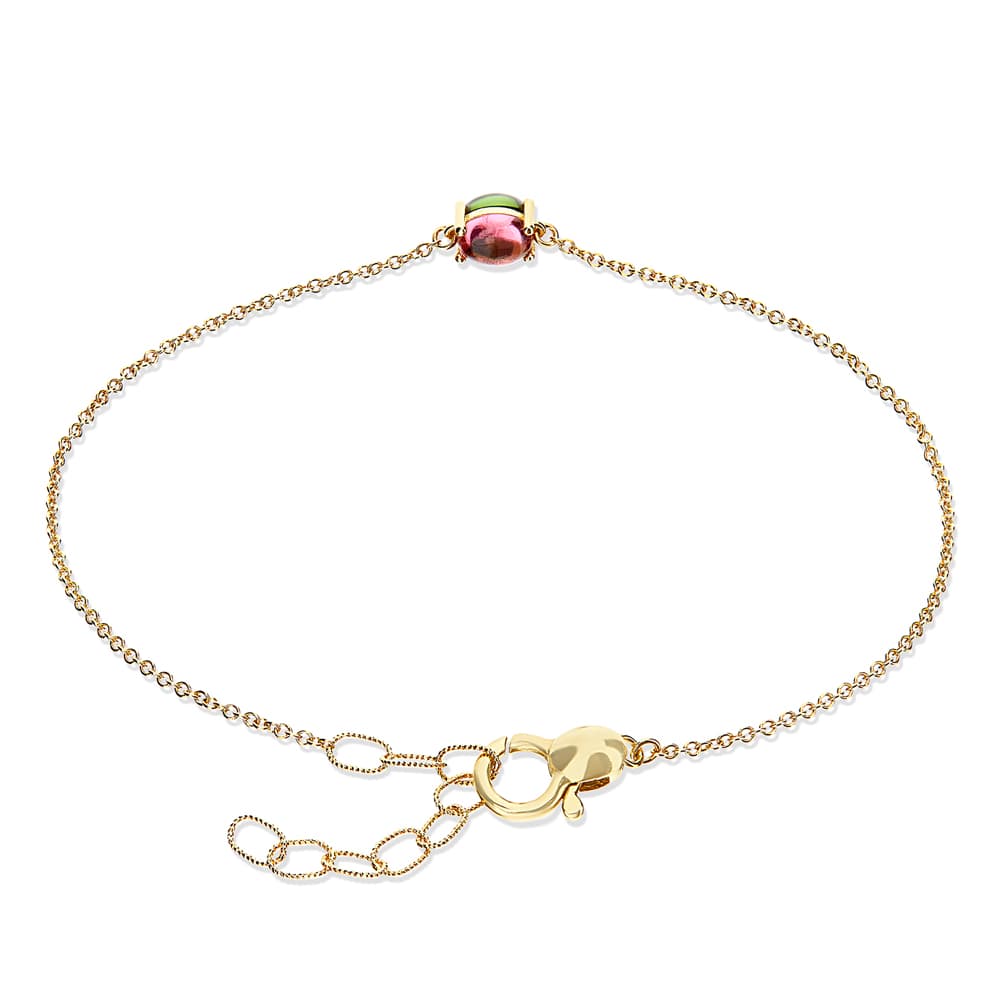Armbånd, Dancing In The Rain Tourmalines - Grønn og rosa Turmalin