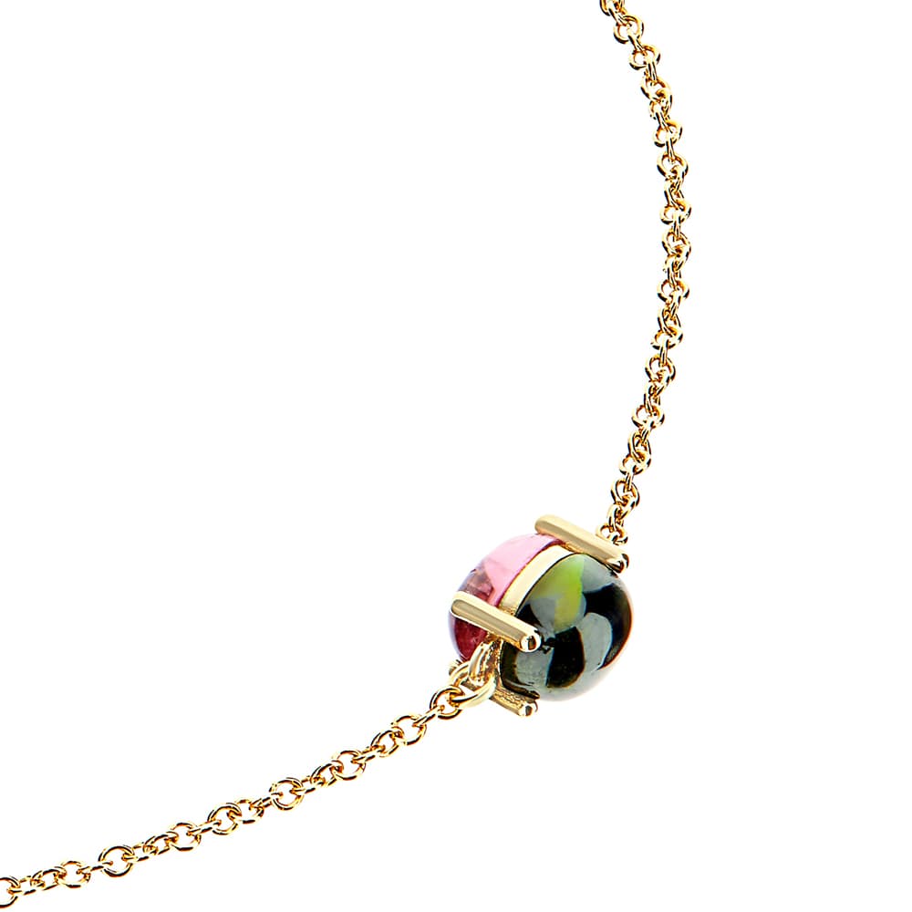 Armbånd, Dancing In The Rain Tourmalines - Grønn og rosa Turmalin