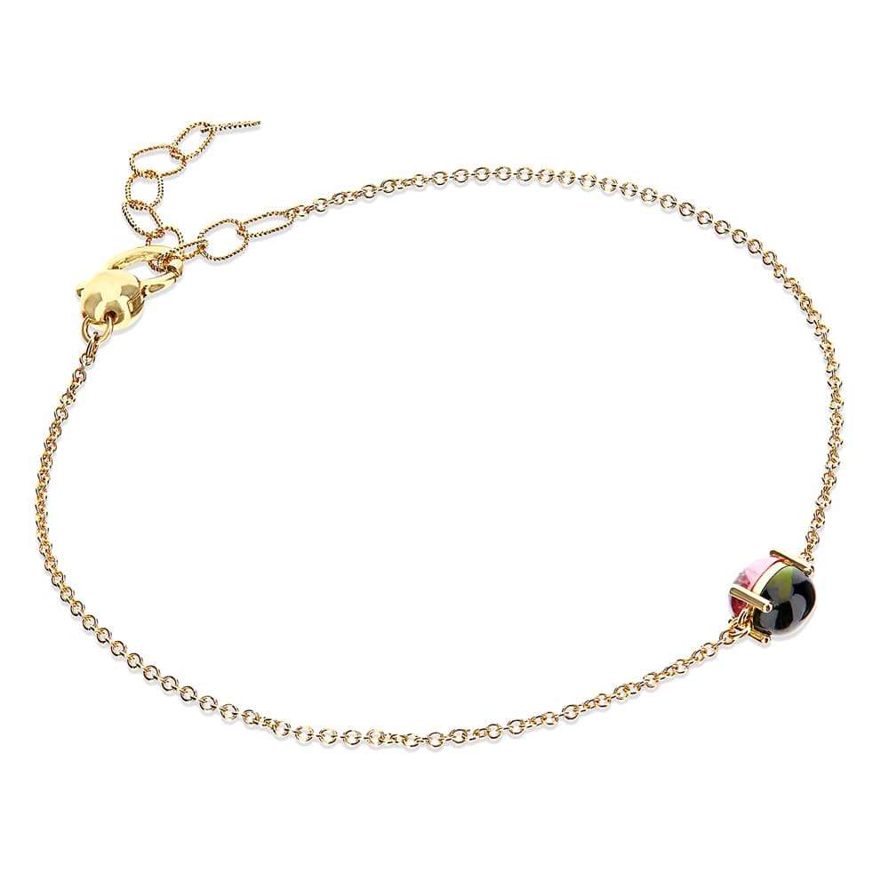 Armbånd, Dancing In The Rain Tourmalines - Grønn og rosa Turmalin