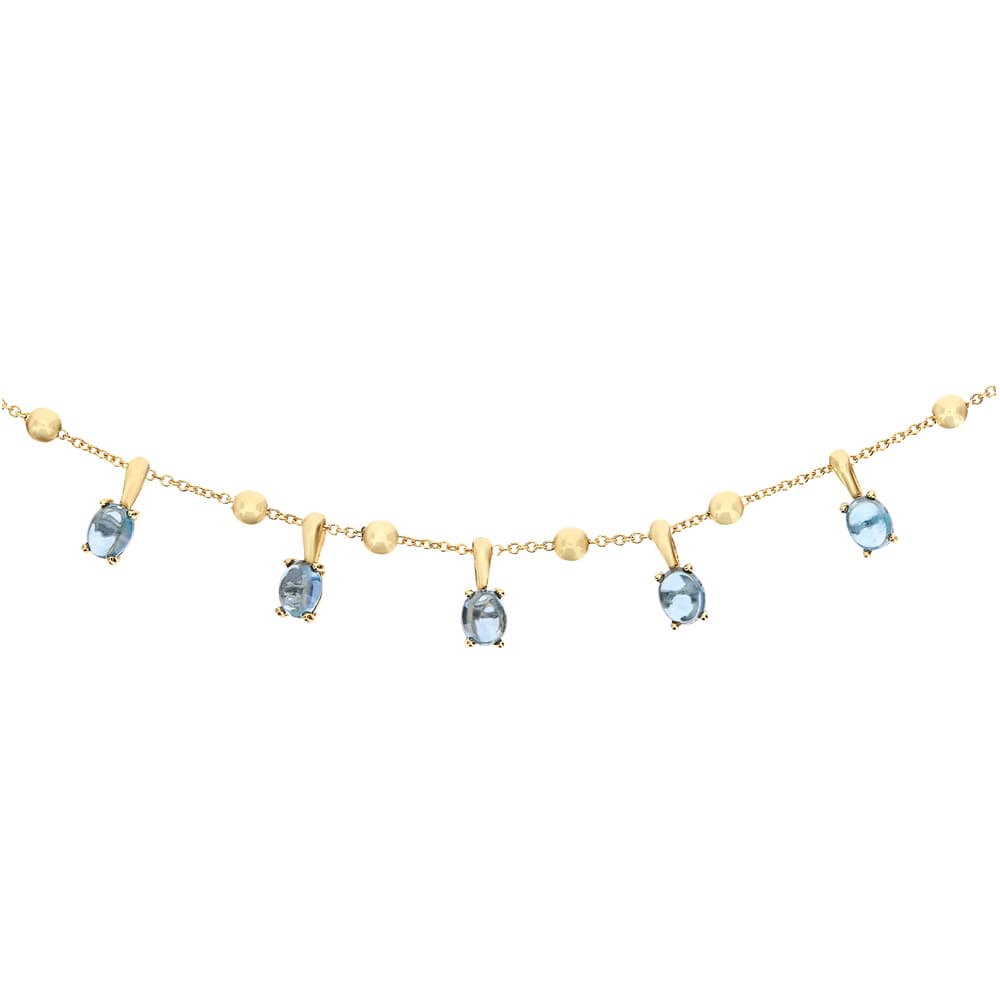 Kjede, Dancing In The Rain Azure - 5 stk London Blue Topas