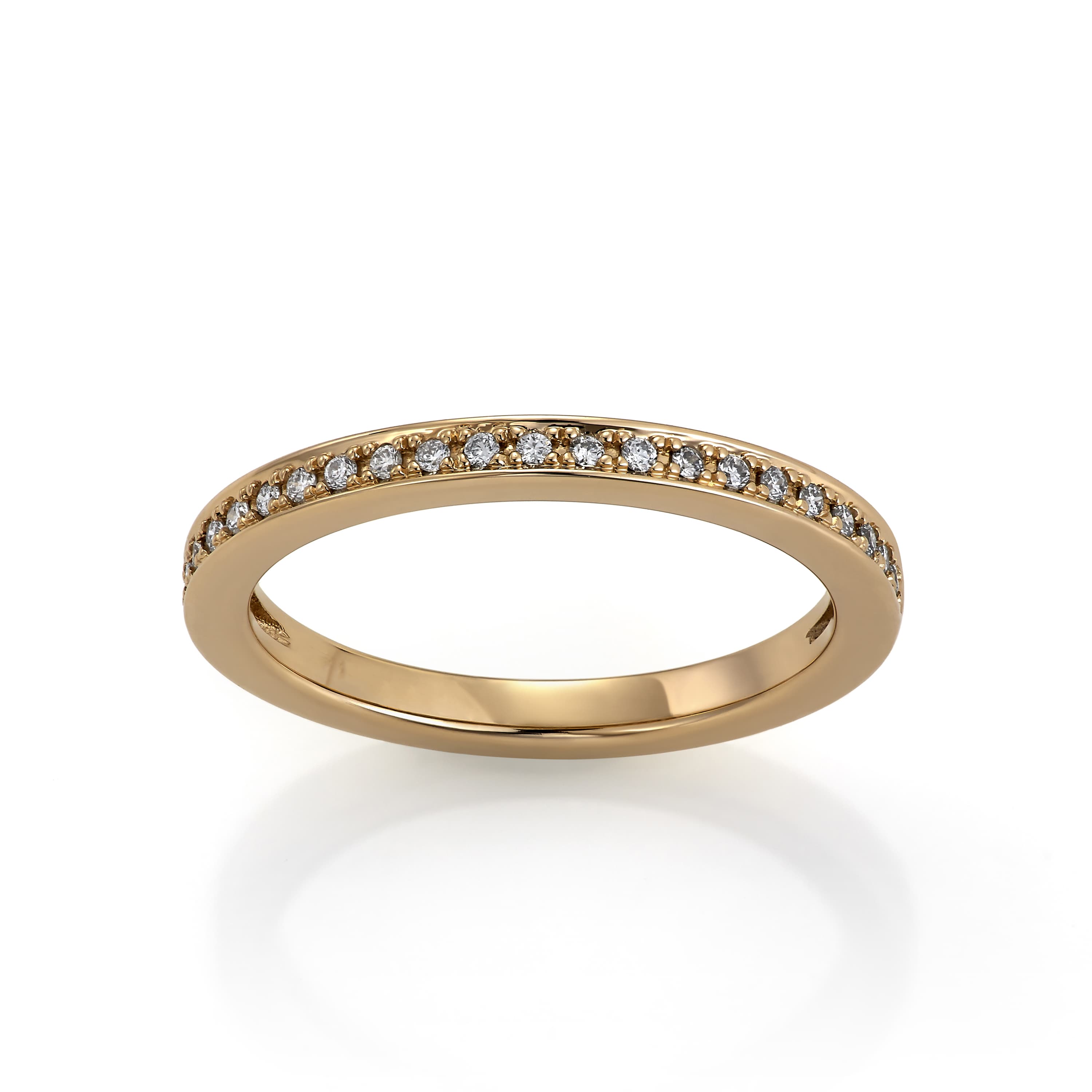 Sidering, Kant og diamanter halvpavé 0,20 ct gult gull