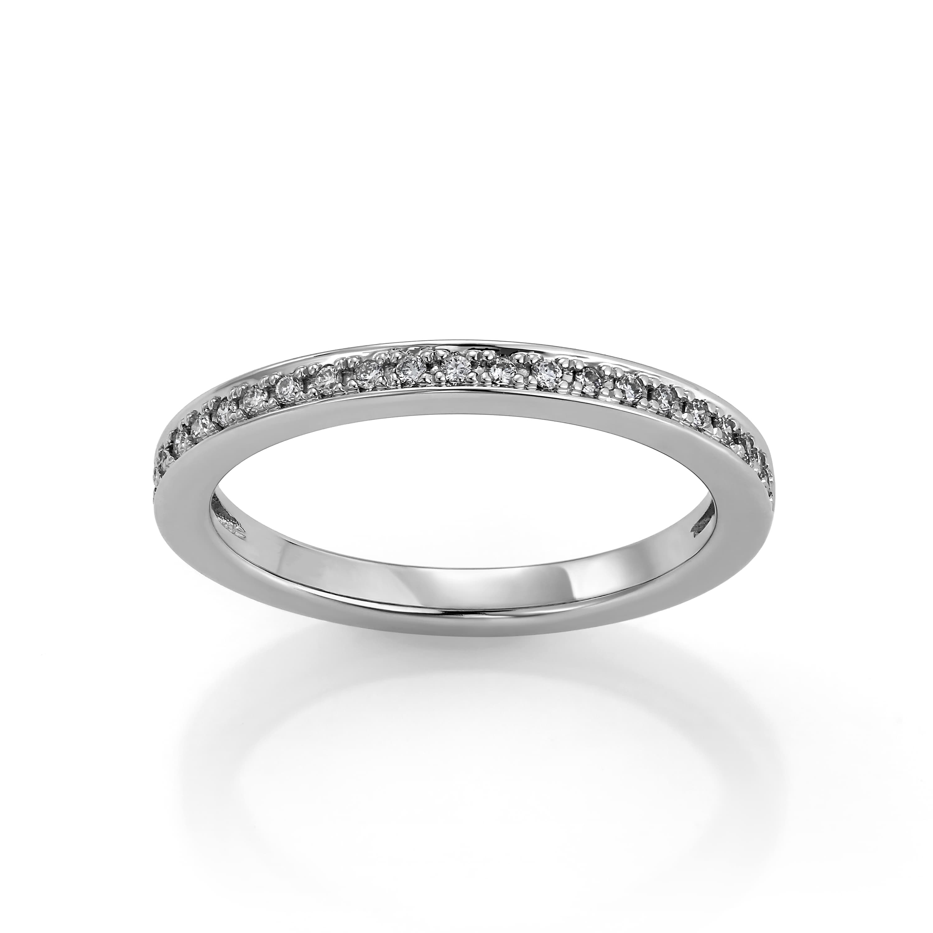 Sidering, Kant og diamanter halvpavé 0,20 ct hvitt gull