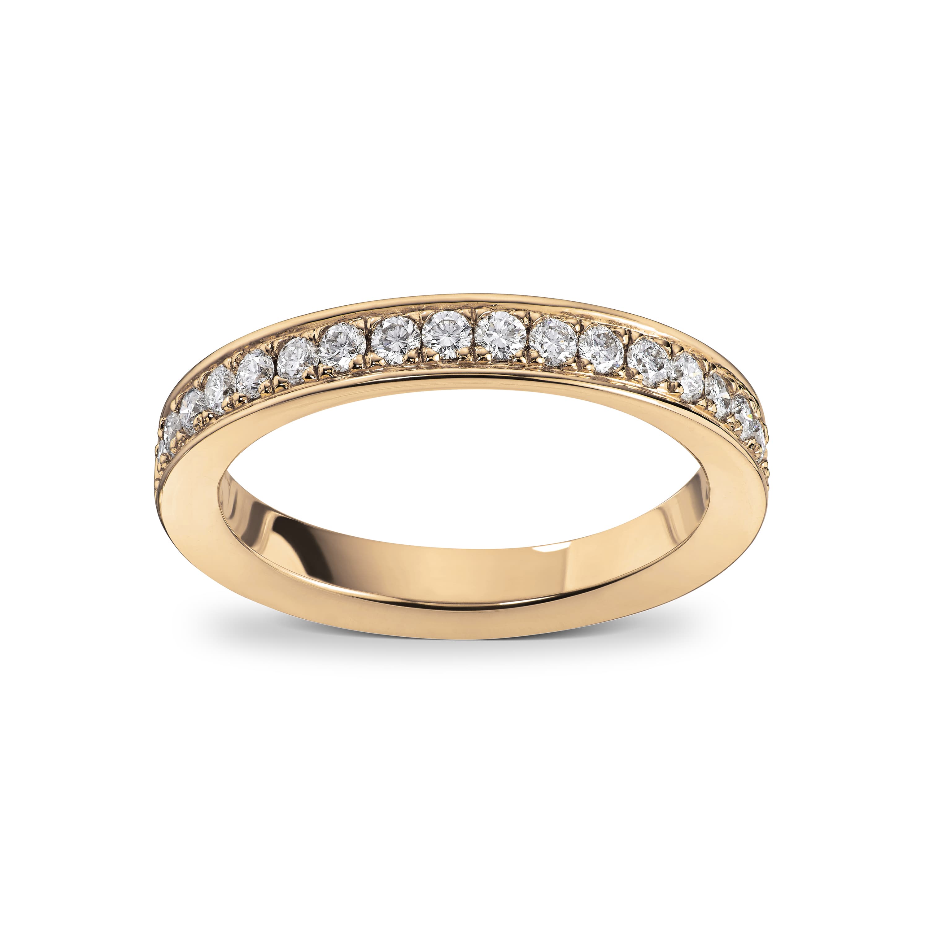 Sidering, Kant og diamanter halvpavé 0,48 ct gult gull