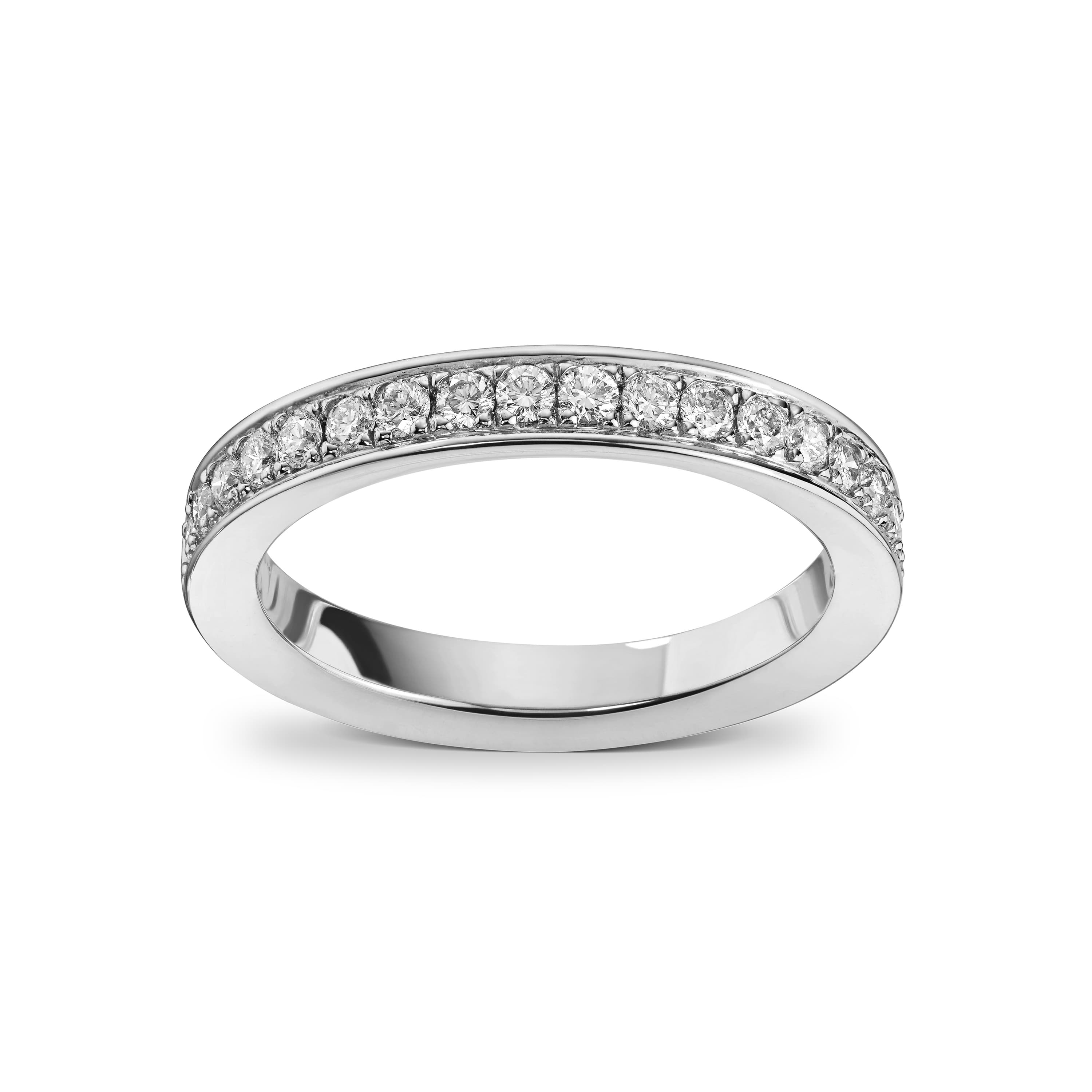 Sidering, Kant og diamanter halvpavé 0,48 ct hvitt gull