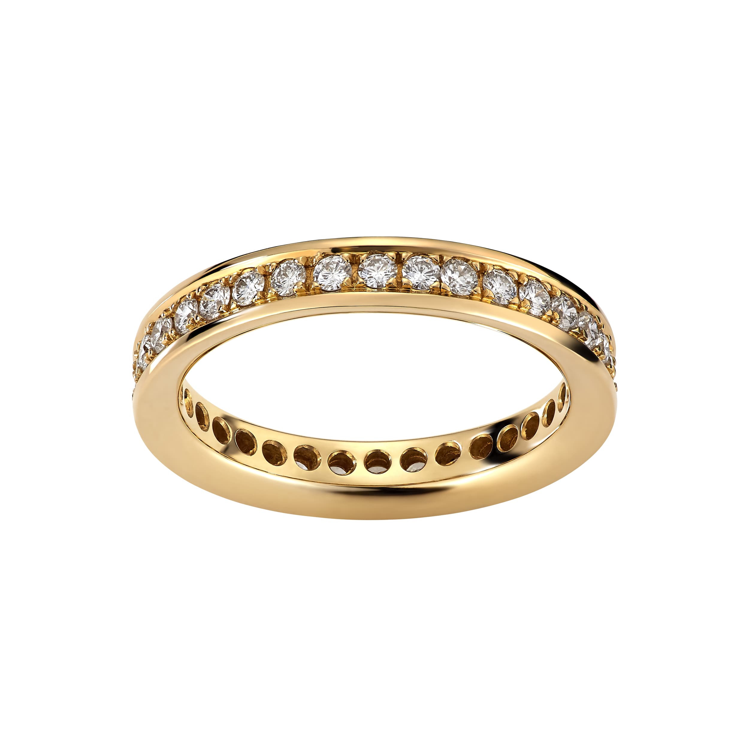 Sidering, Kant og diamanter fullpavé 0,87-1,17 ct gult gull