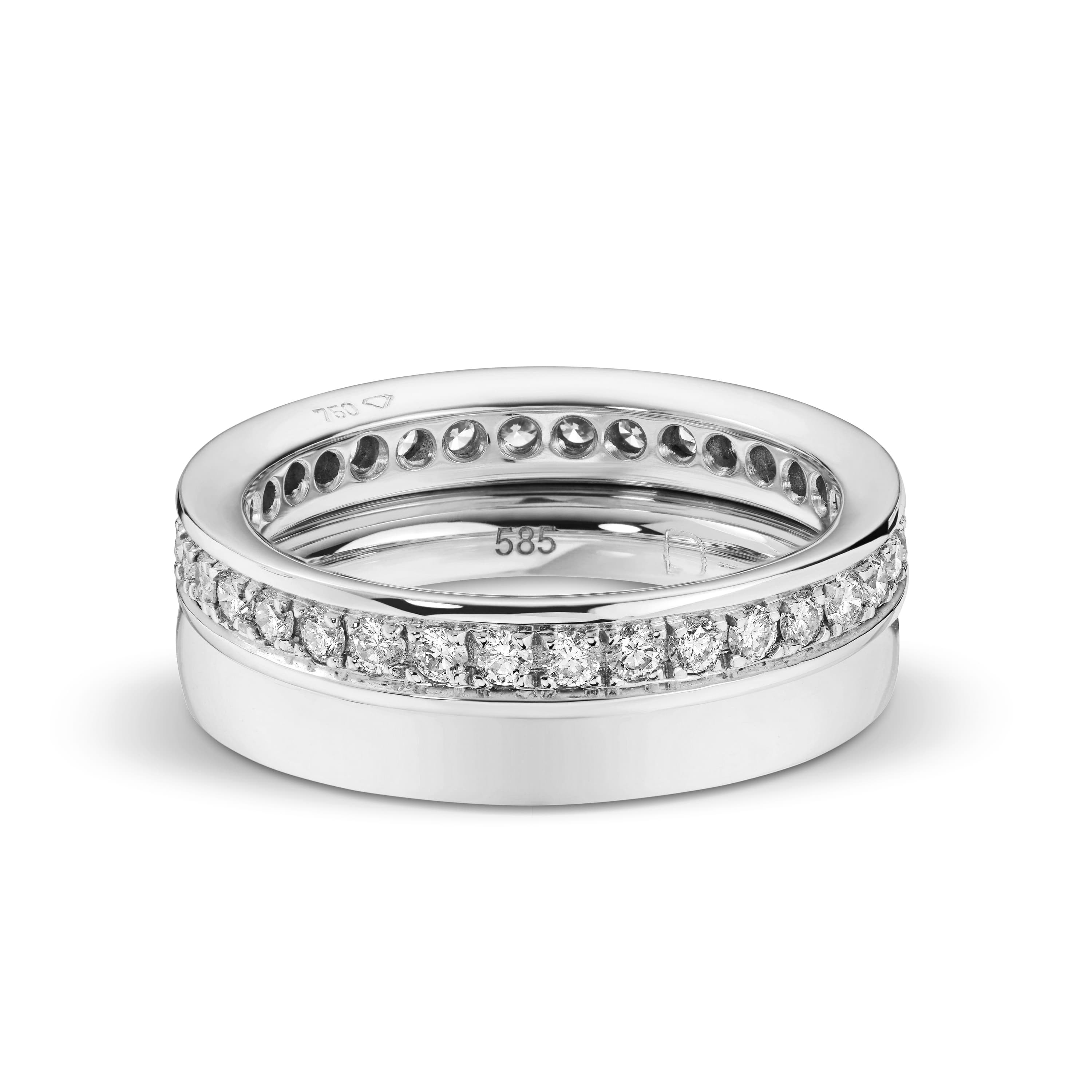 Sidering, Kant og diamanter fullpavé 0,87-1,17 ct hvitt gull