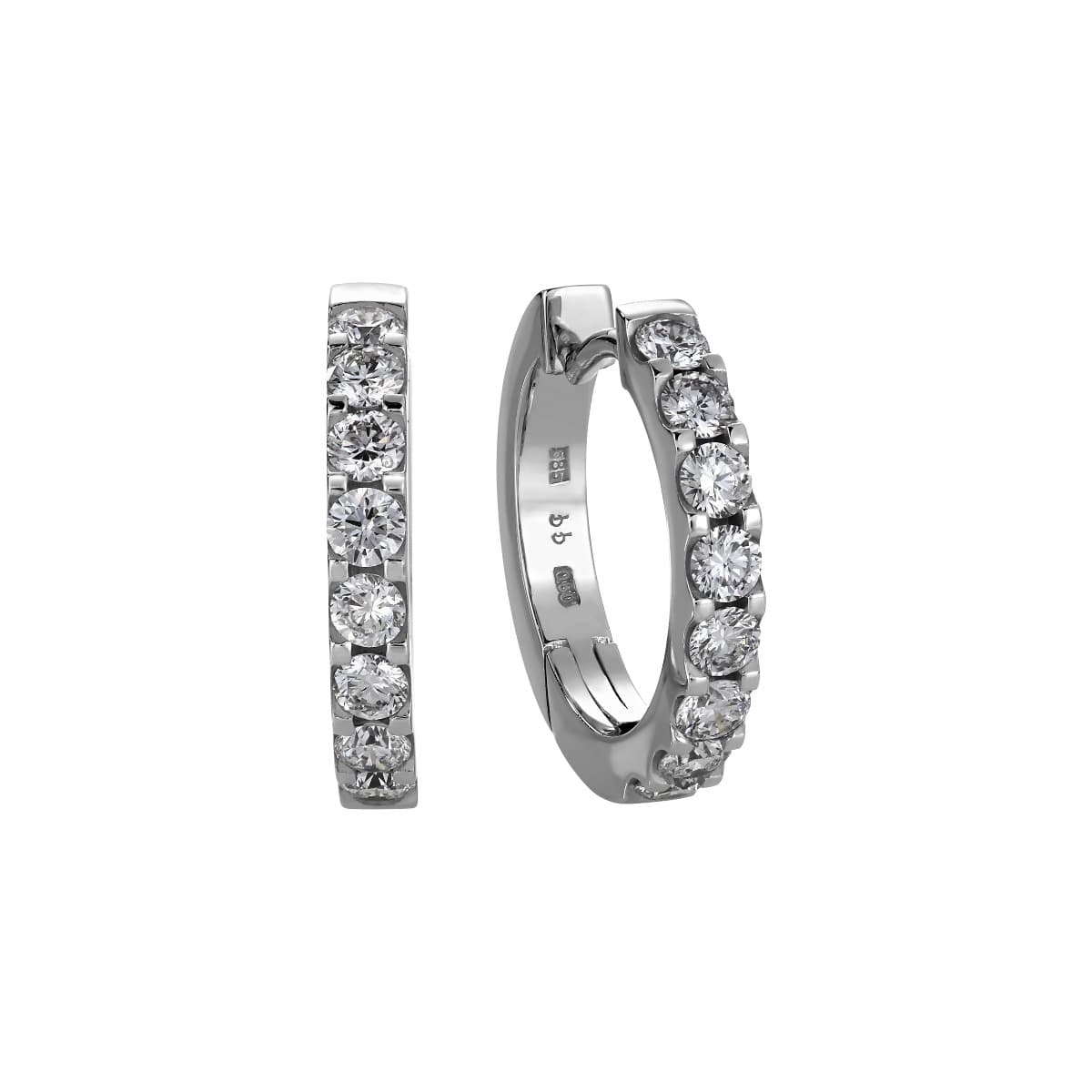 Øreringer, Diamanter 0,75 ct hvitt gull