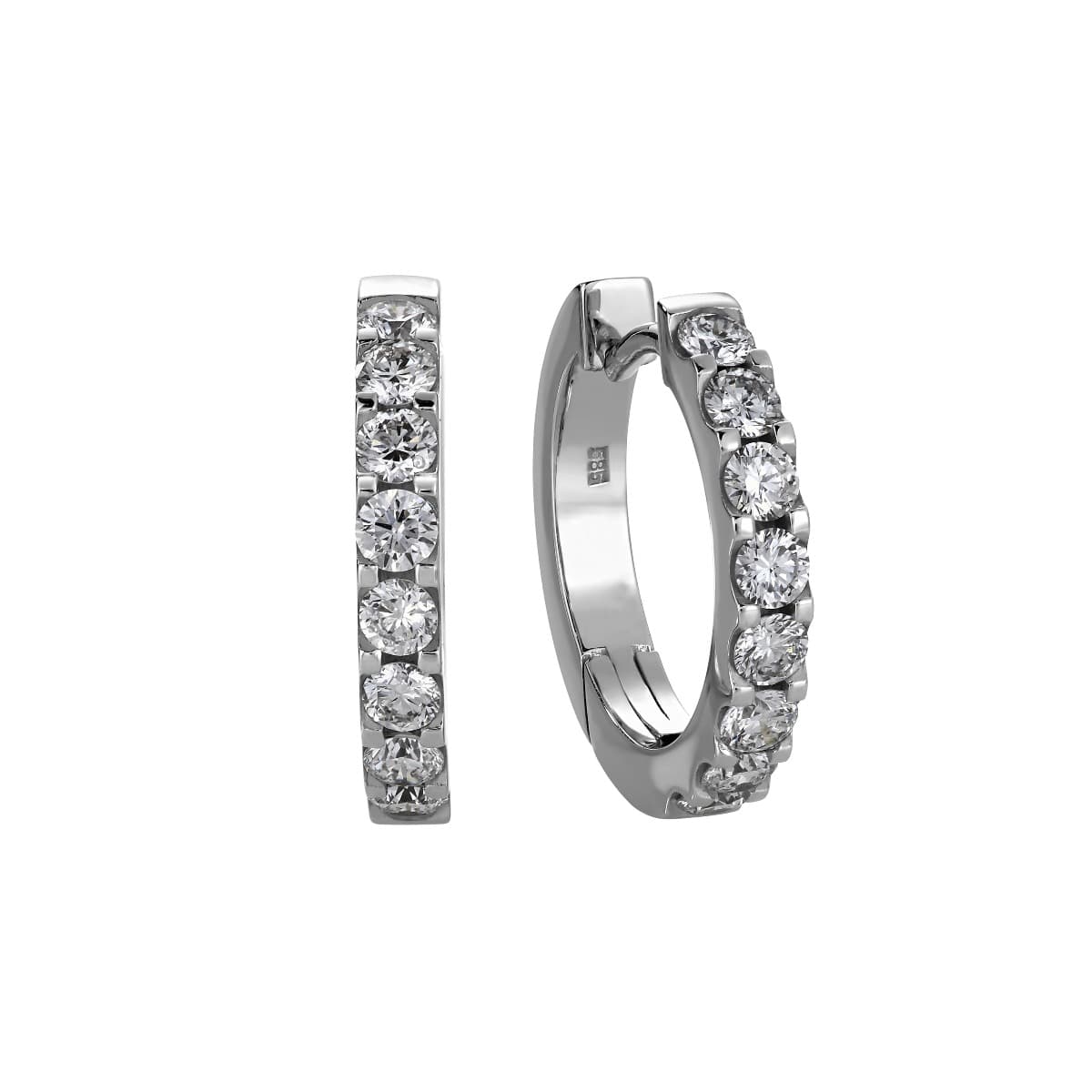 Øreringer, Diamanter 1,00 ct hvitt gull