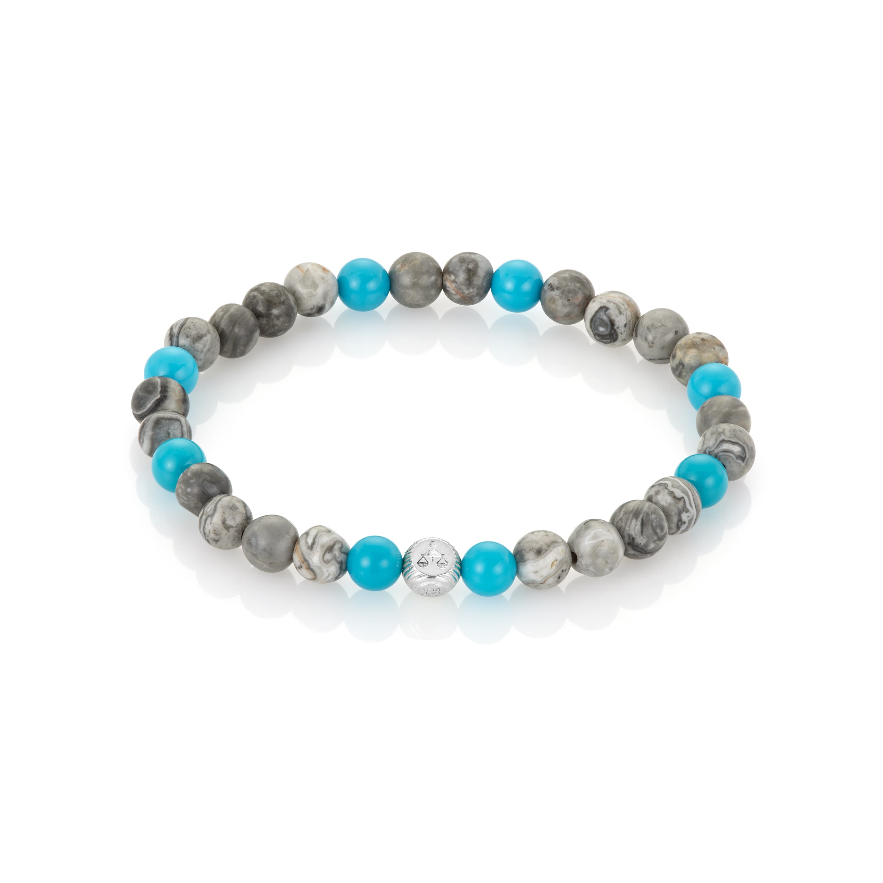 Armbånd, Turkis og Jasper (Picasso) 6 mm