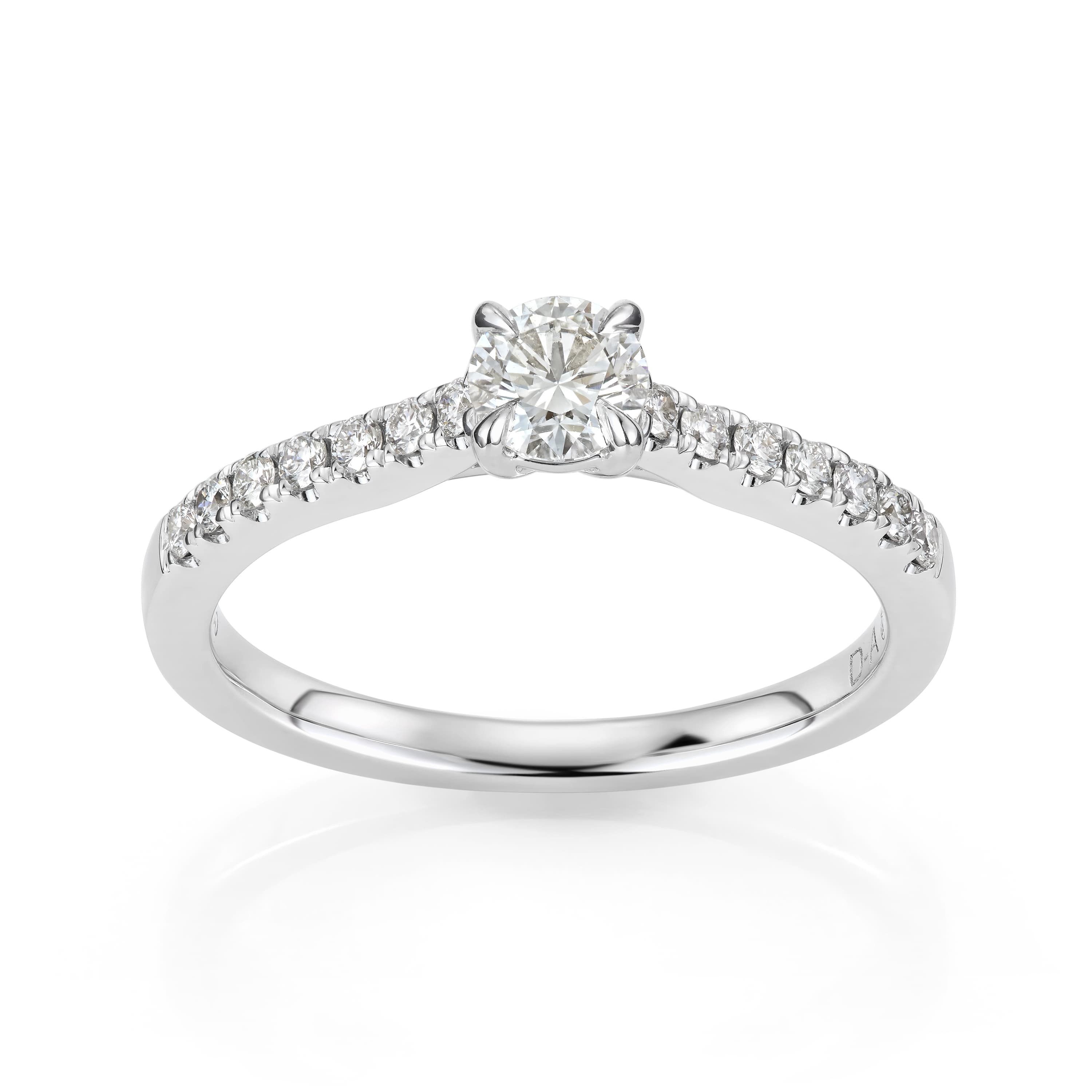 Ring, Enstens rund brilliantslipt med diamanter