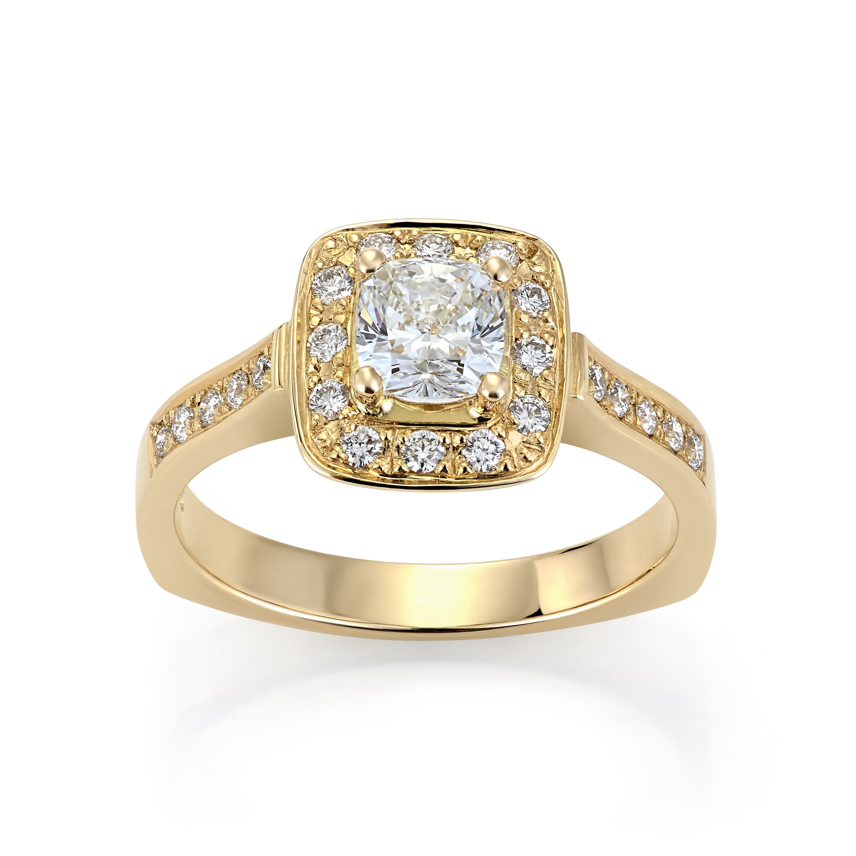 Ring, D-A 2015 Cushionslipt diamant