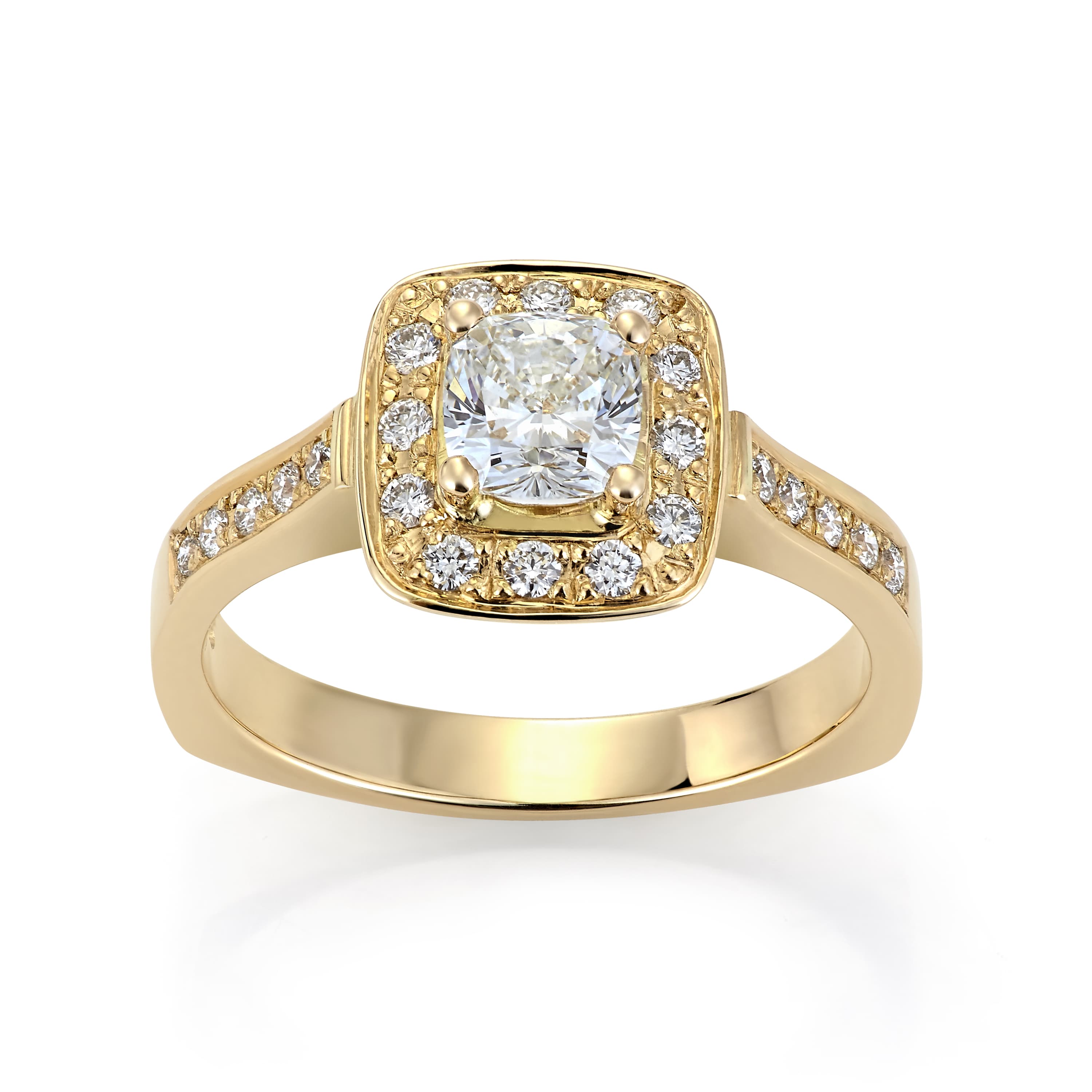 Ring, D-A 2015 Cushionslipt diamant