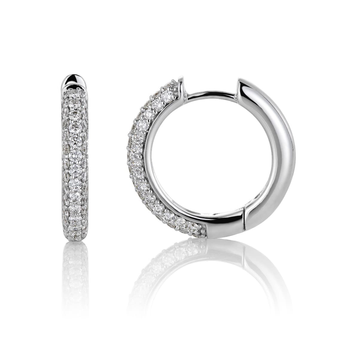 Øreringer, Diamanter 1,00 ct hvitt gull