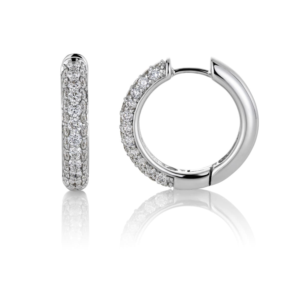 Øreringer, Diamanter 2,00 ct hvitt gull