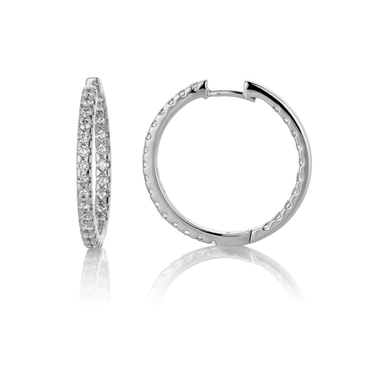 Øreringer, Diamanter 1,00 ct hvitt gull