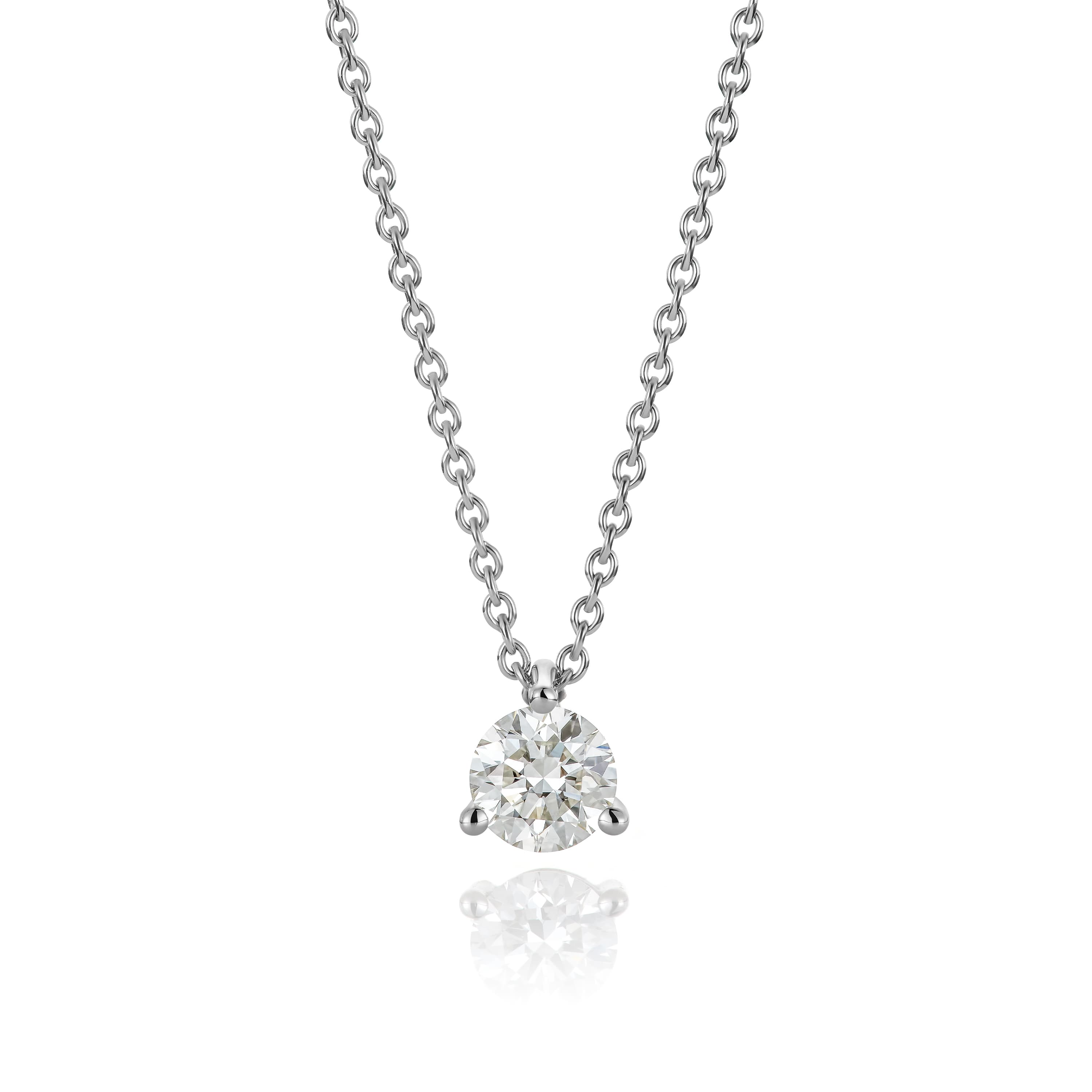 Kjede, Floating Diamond 0,50 ct hvitt gull