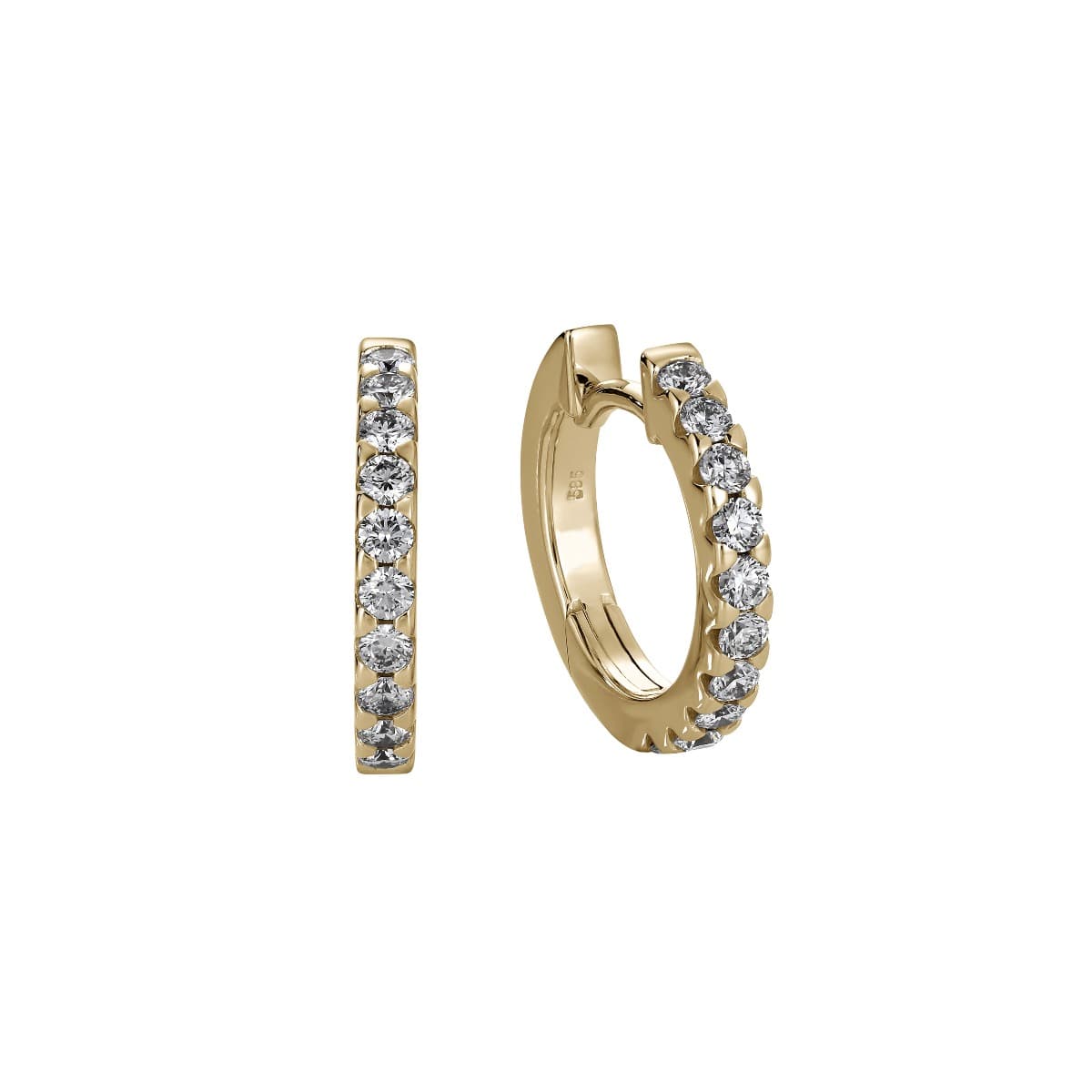 Øreringer, Diamanter 0,25 ct gult gull