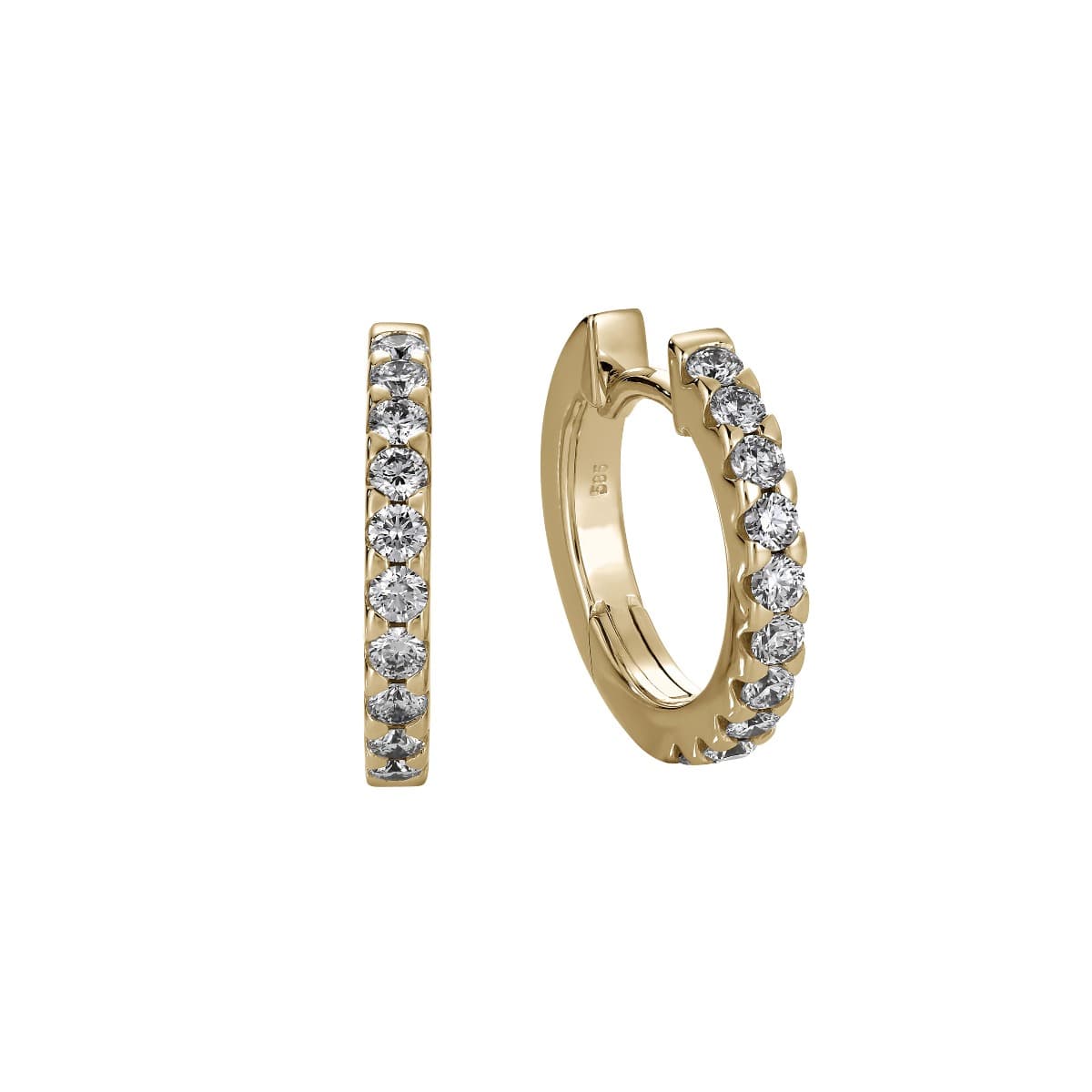 Øreringer, Diamanter 0,50 ct gult gull