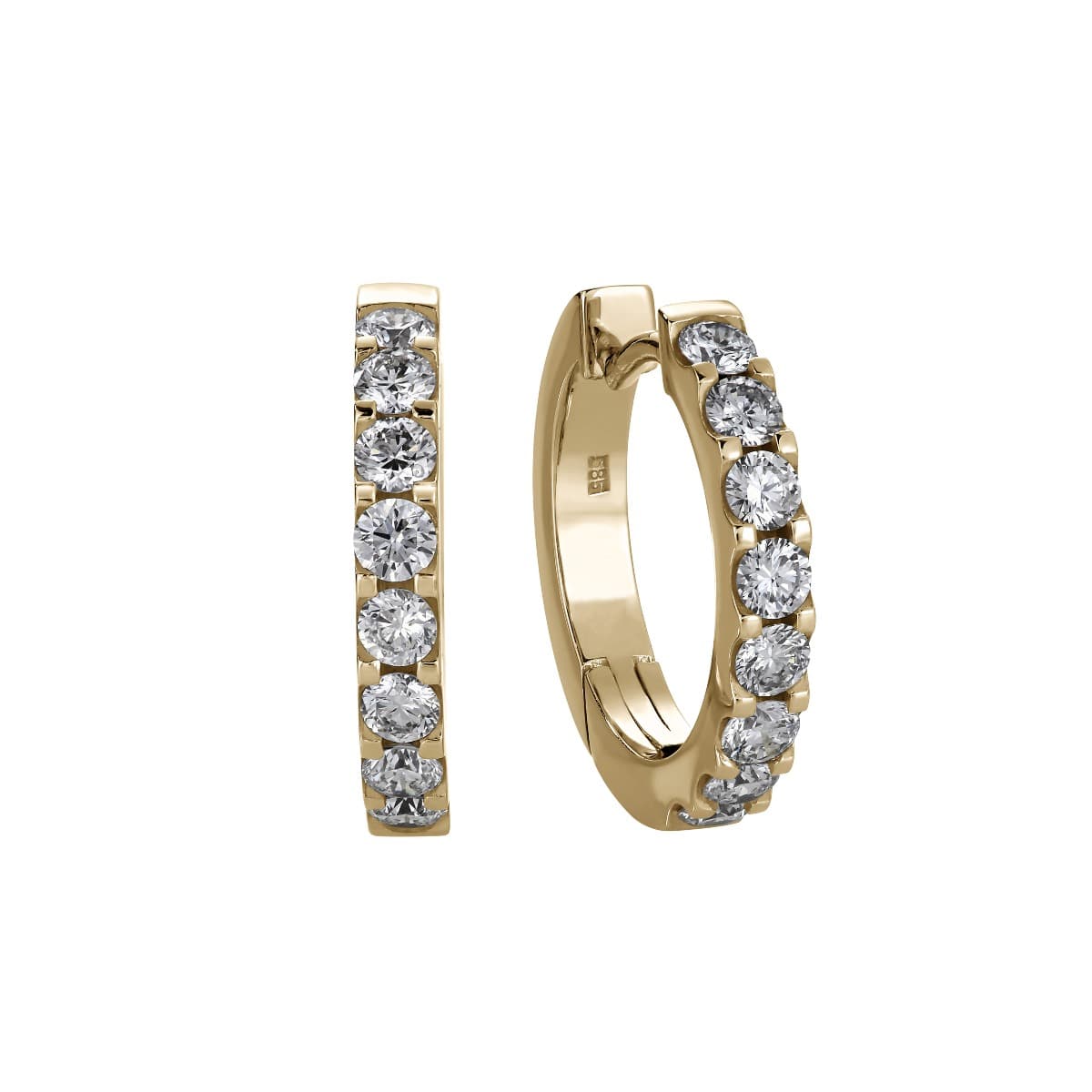 Øreringer, Diamanter 1,00 ct gult gull