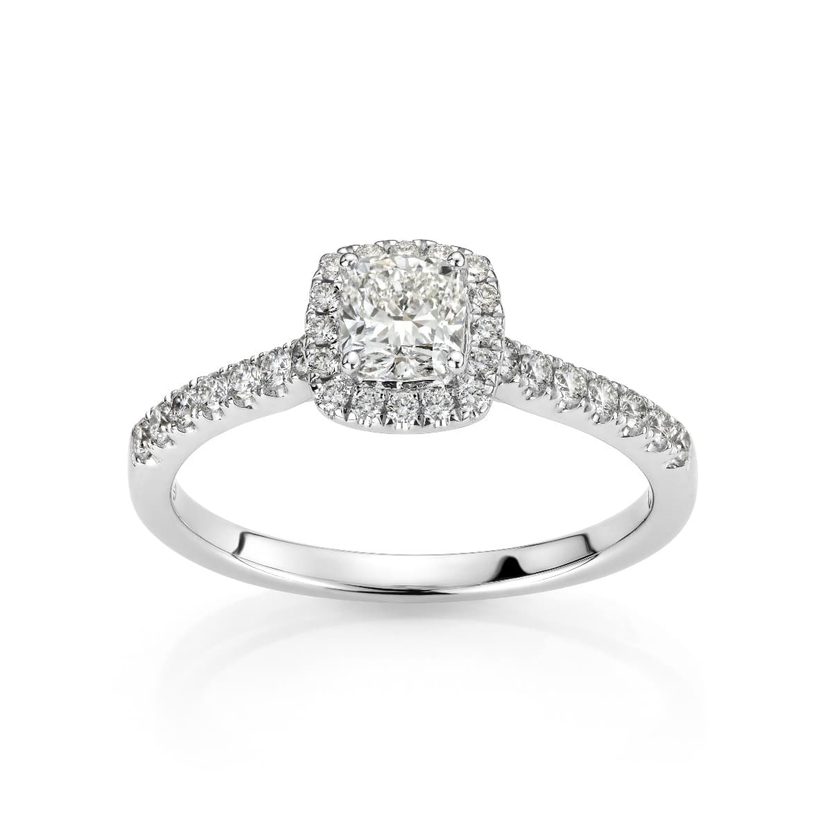 Ring, Rosett cushionslipt med diamanter