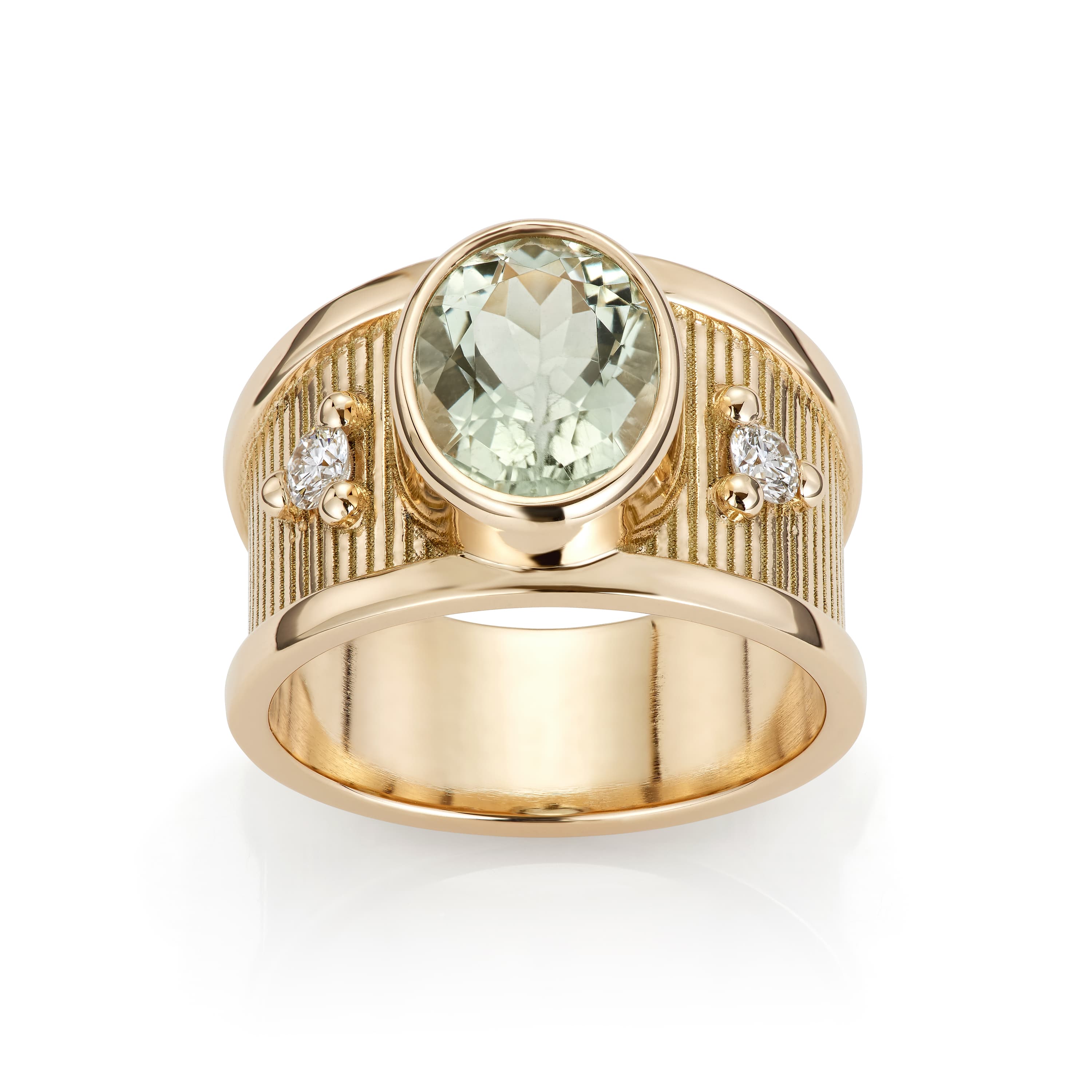 Ring, Deco gull med fargesten