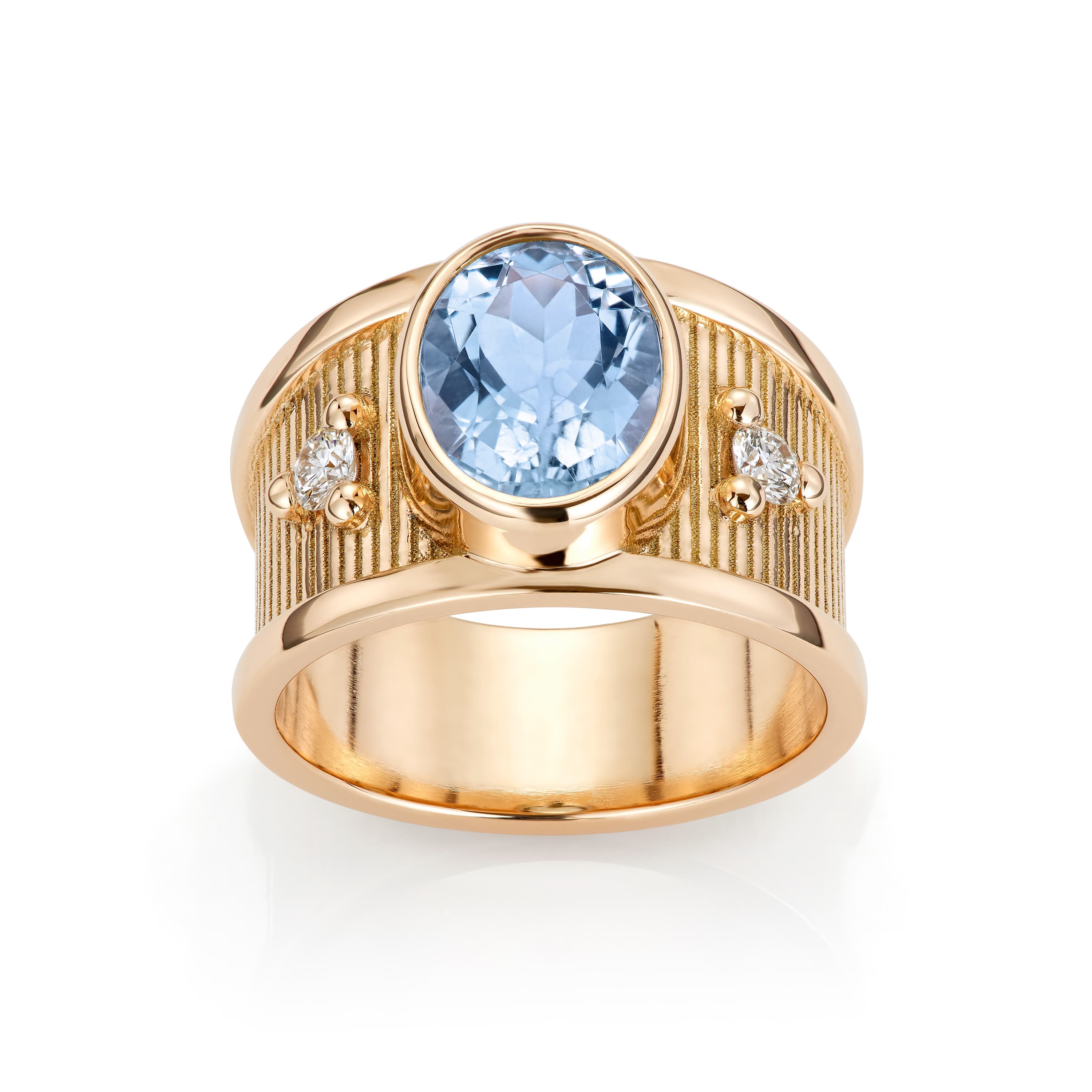 Ring, Deco gull med fargesten