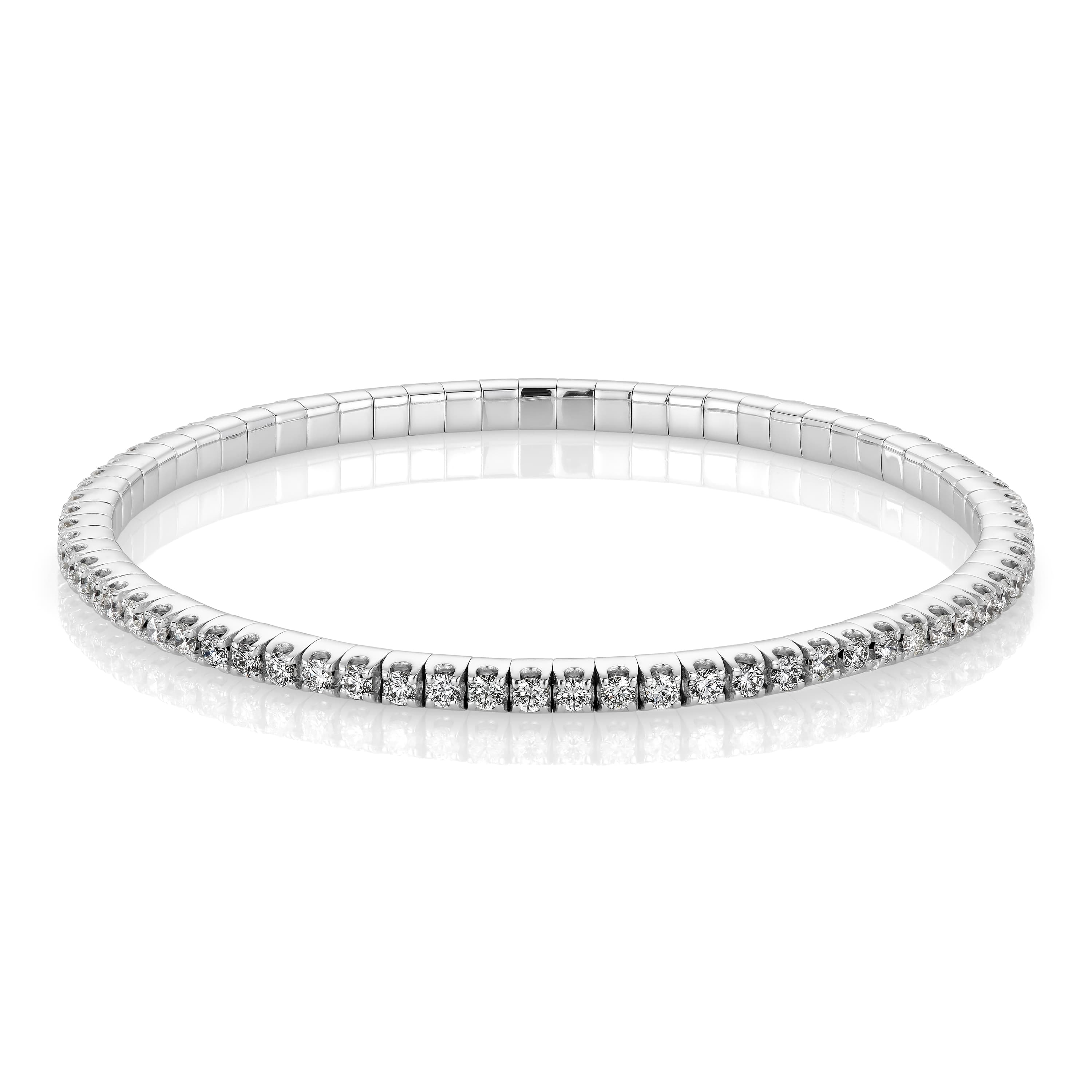 Tennisarmbånd, Stretch Rund 3,00 ct