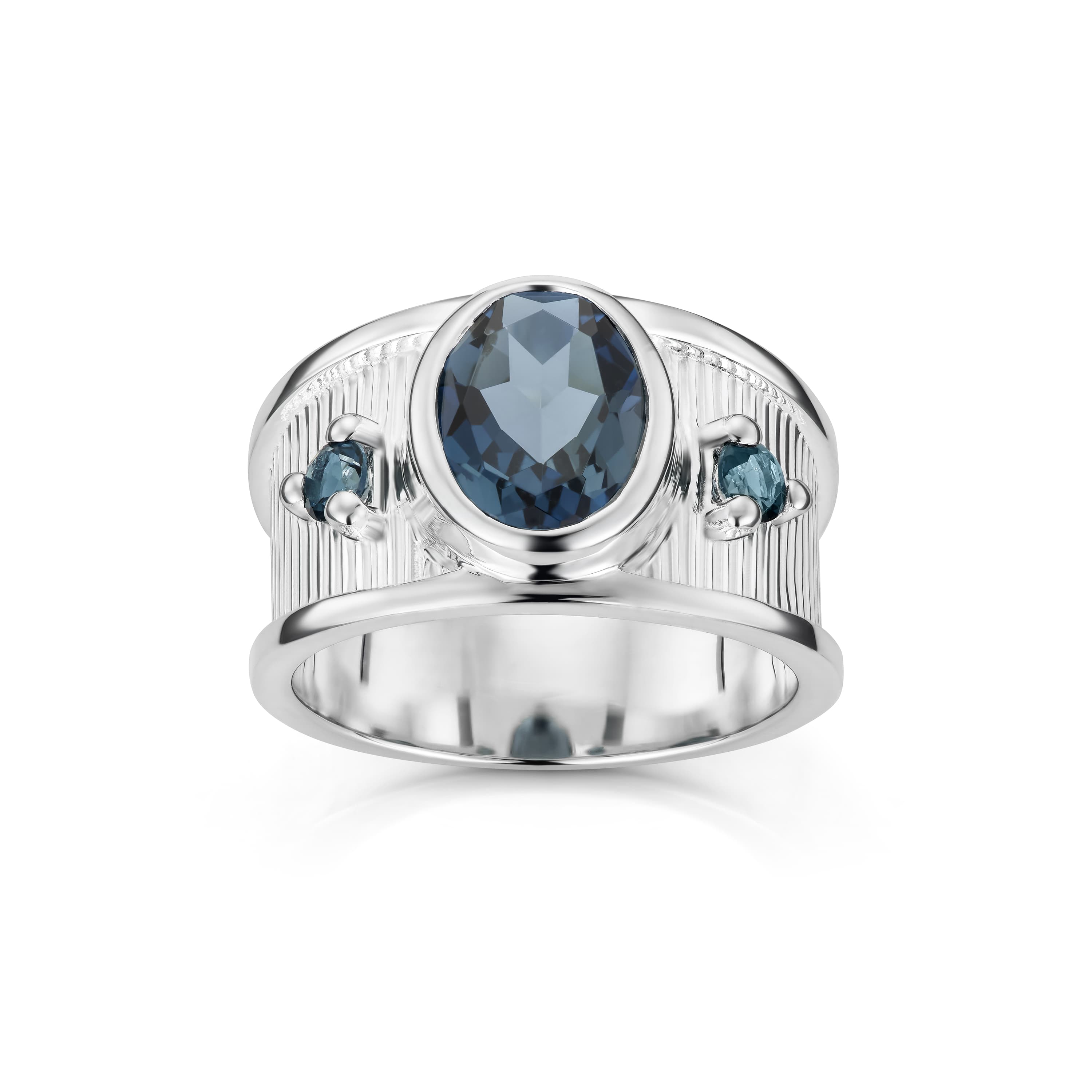 Ring, Deco sølv London Blue Topas