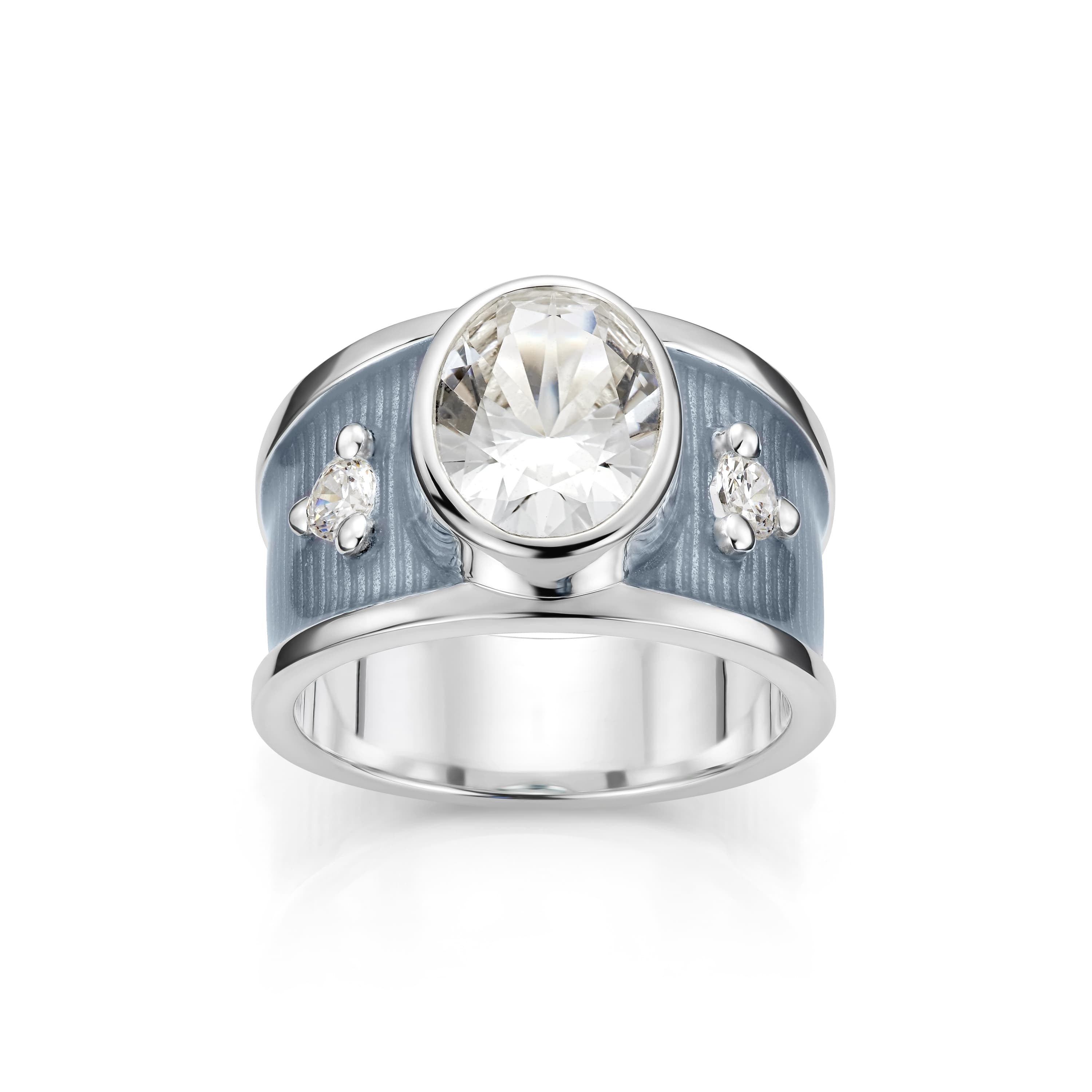 Ring, Deco sølv med emalje