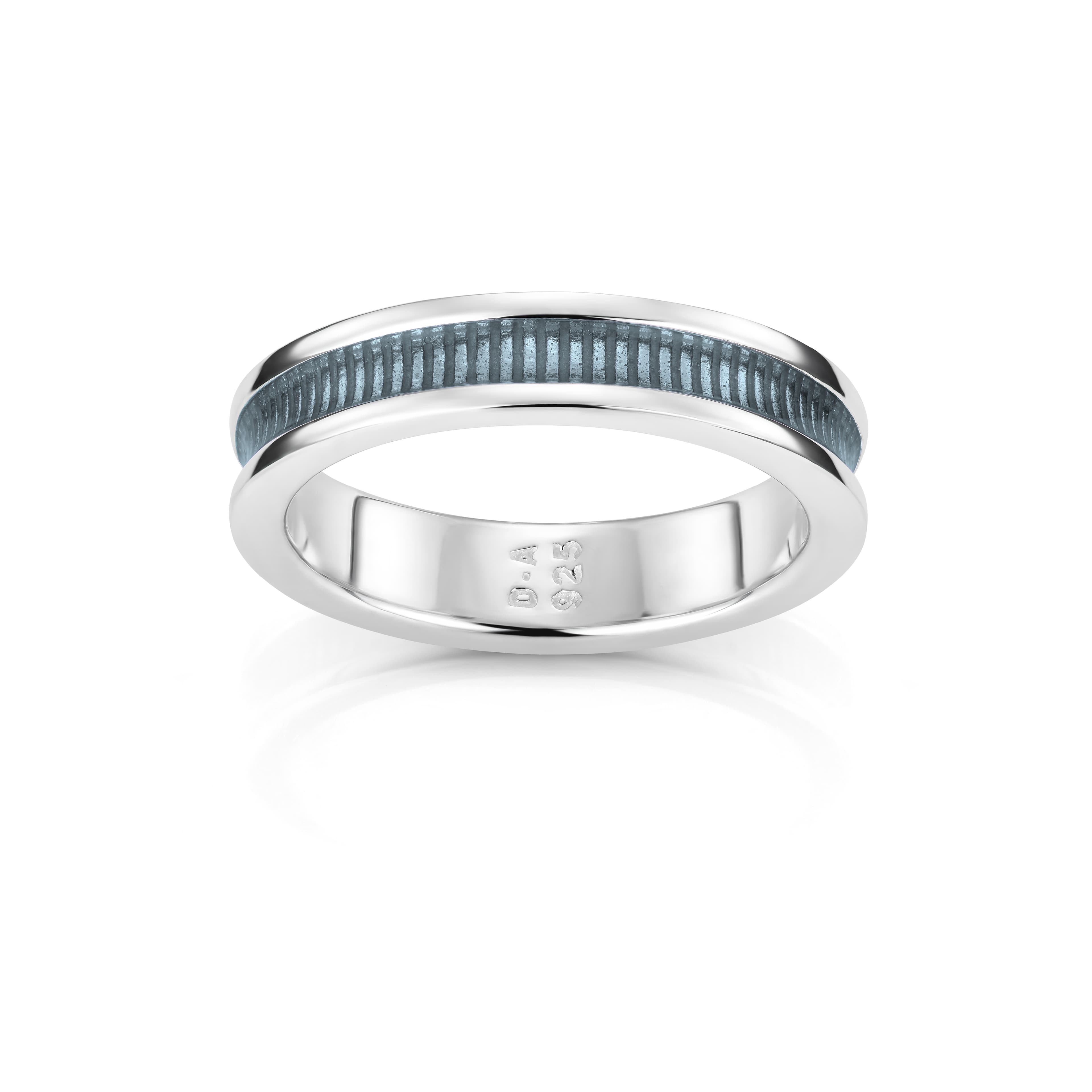 Ring, Deco sølv med emalje - smal