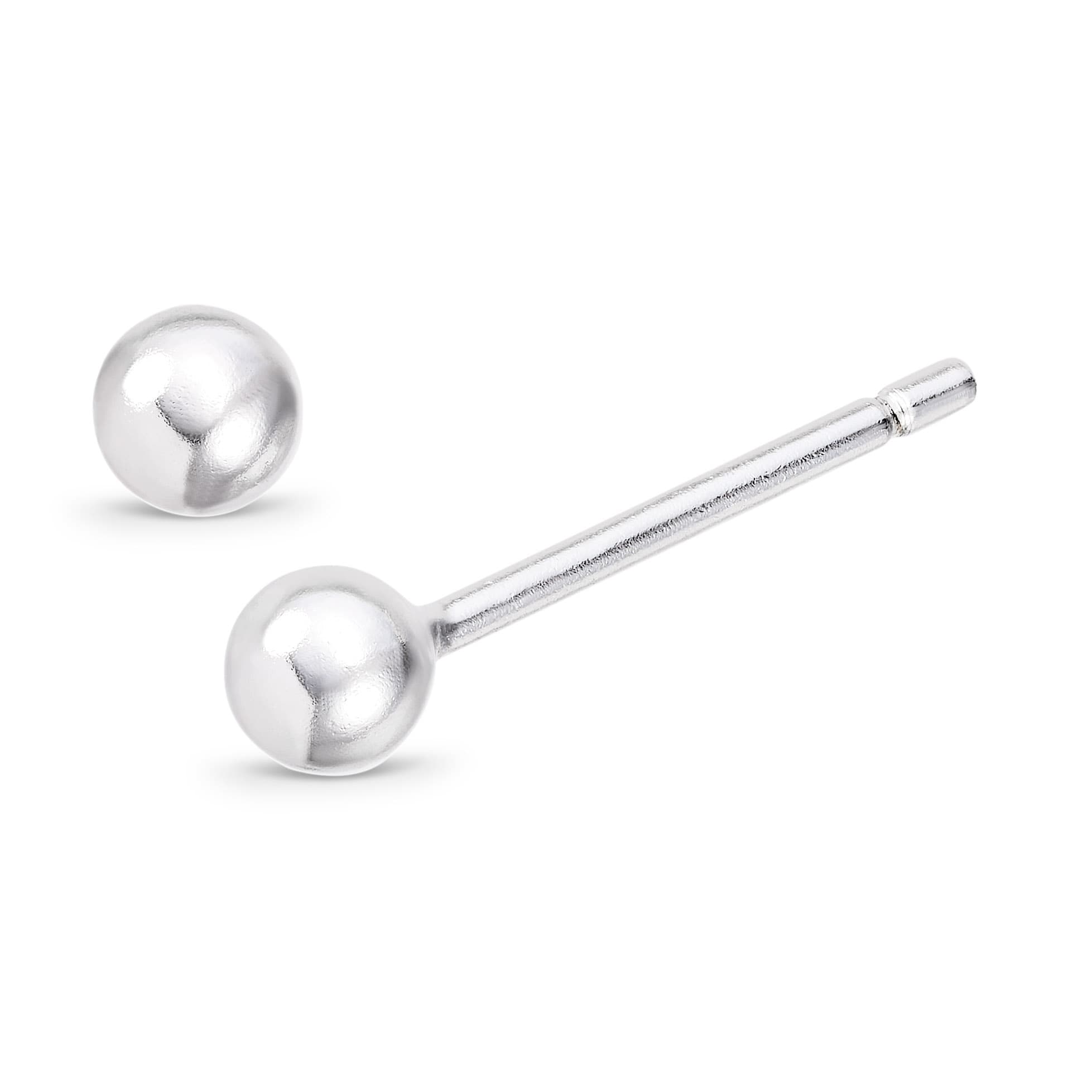 Ørepynt, Kule 3 mm sølv