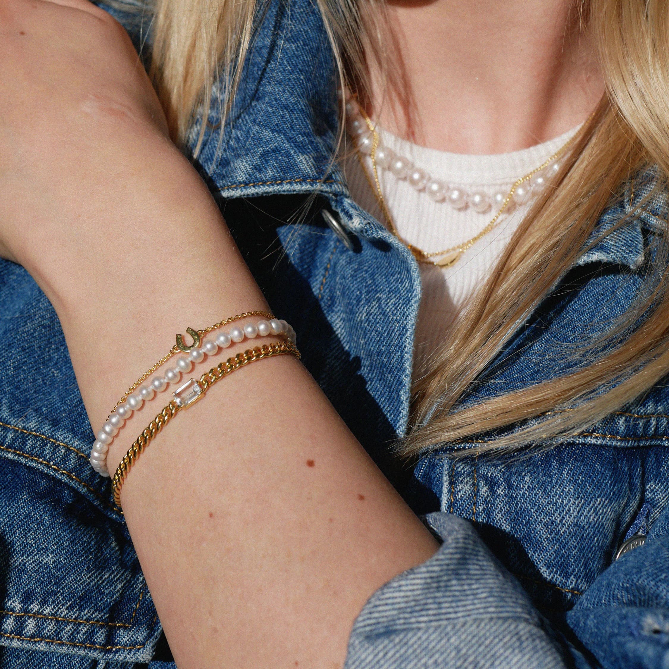 Armbånd, Stjernestøv Ferskvannsperler 4mm