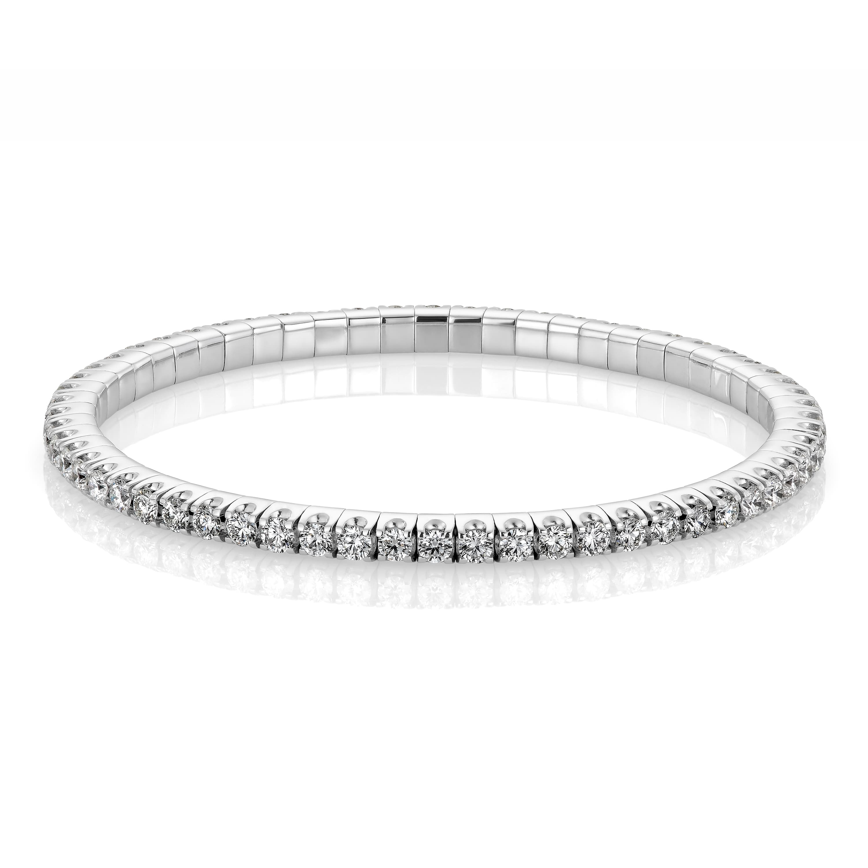 Tennisarmbånd, Stretch Rund 5,00 ct
