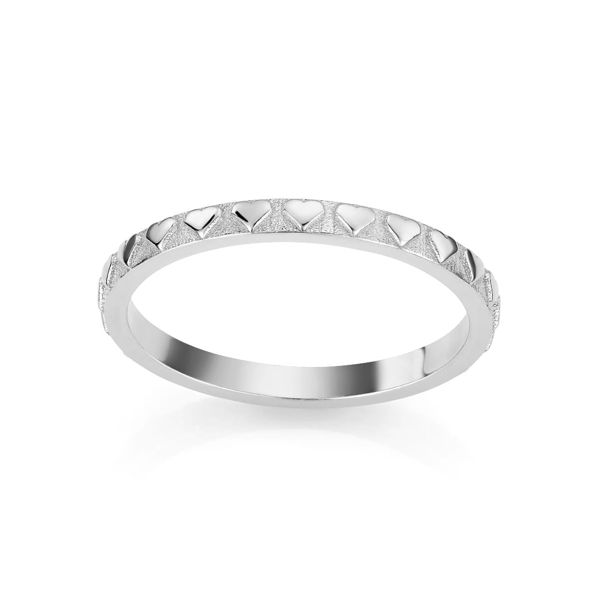 Ring, Hjerter 2 mm sølv