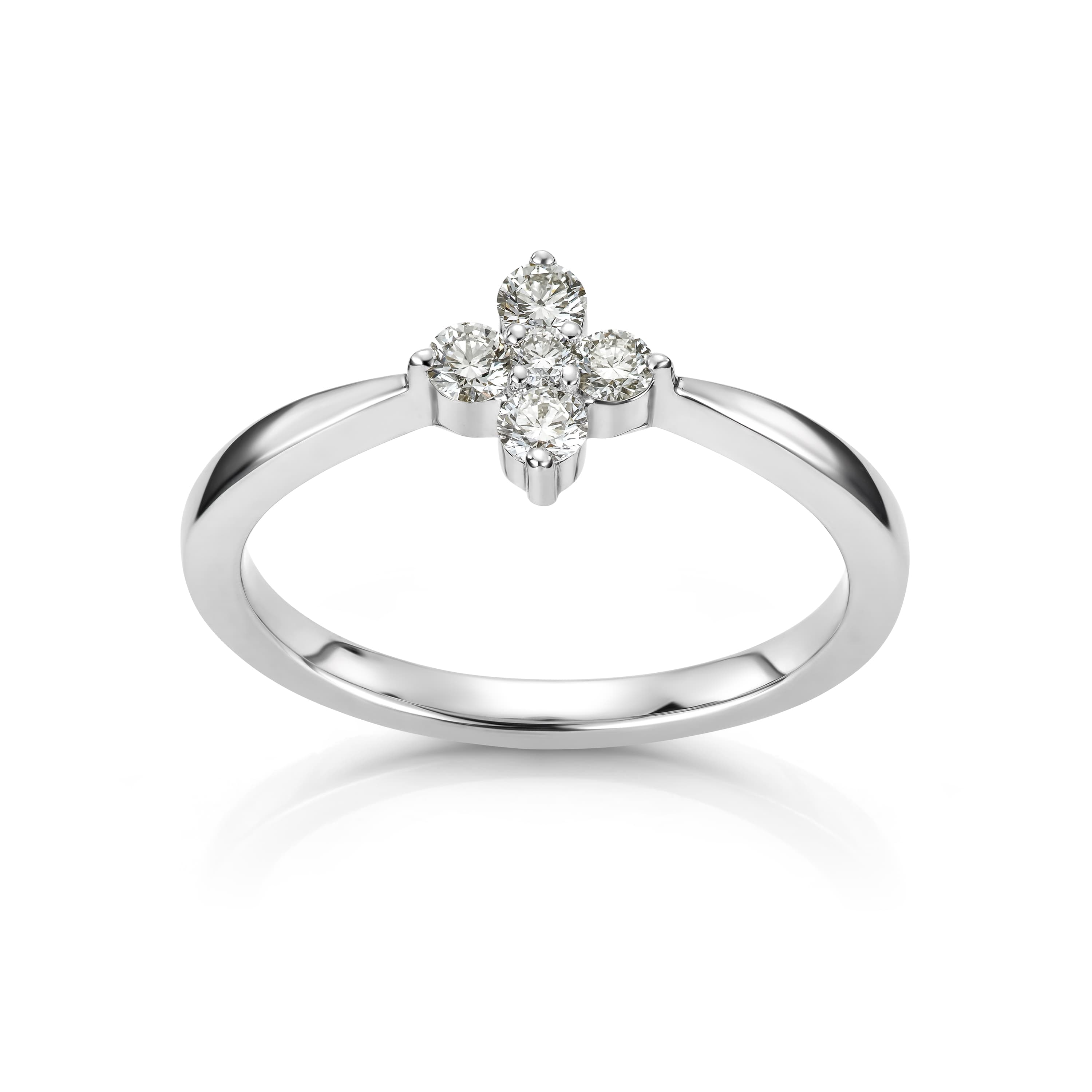 Ring, Blomst diamanter 0,31 ct