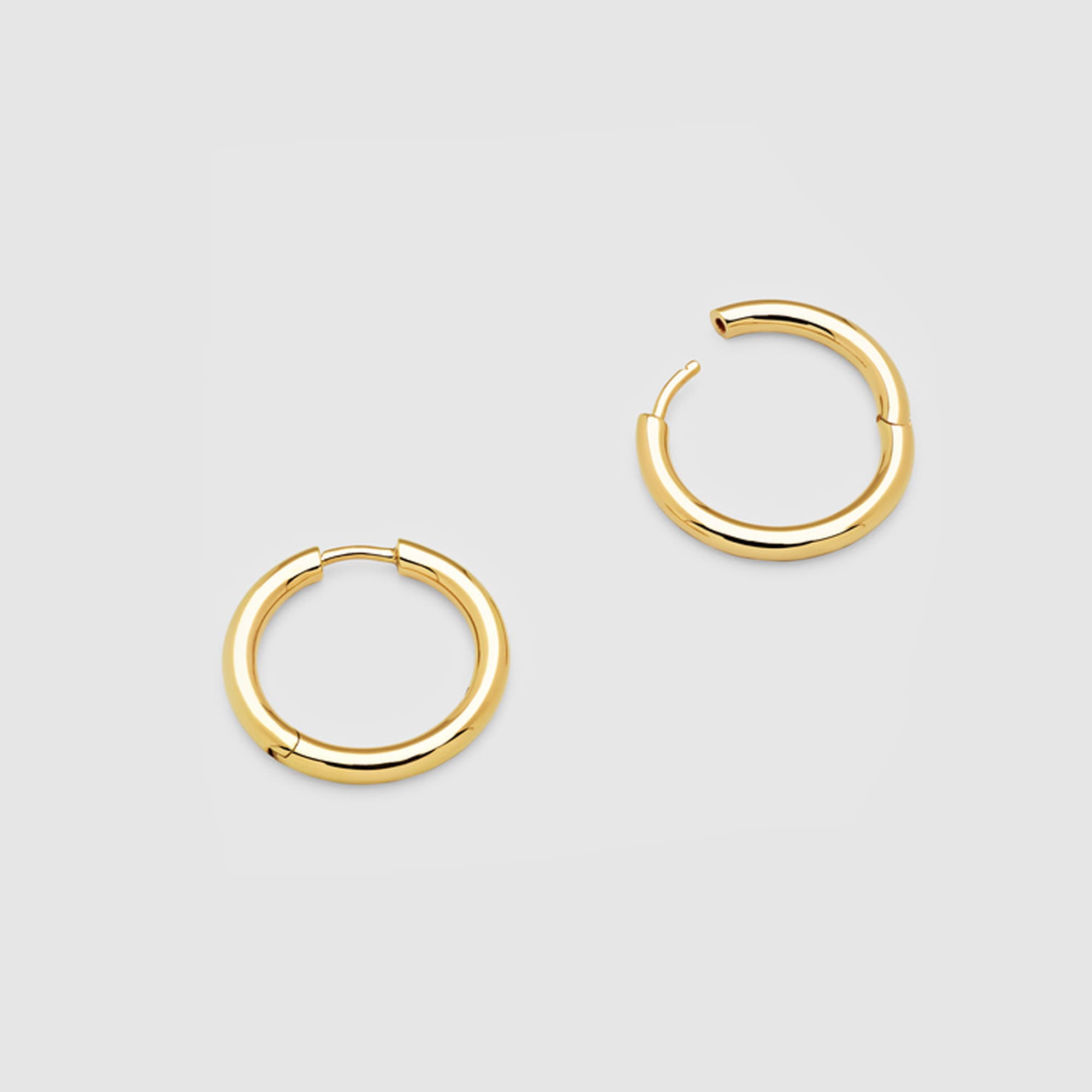 Øreringer, Classic Hoop Medium forgylt sølv