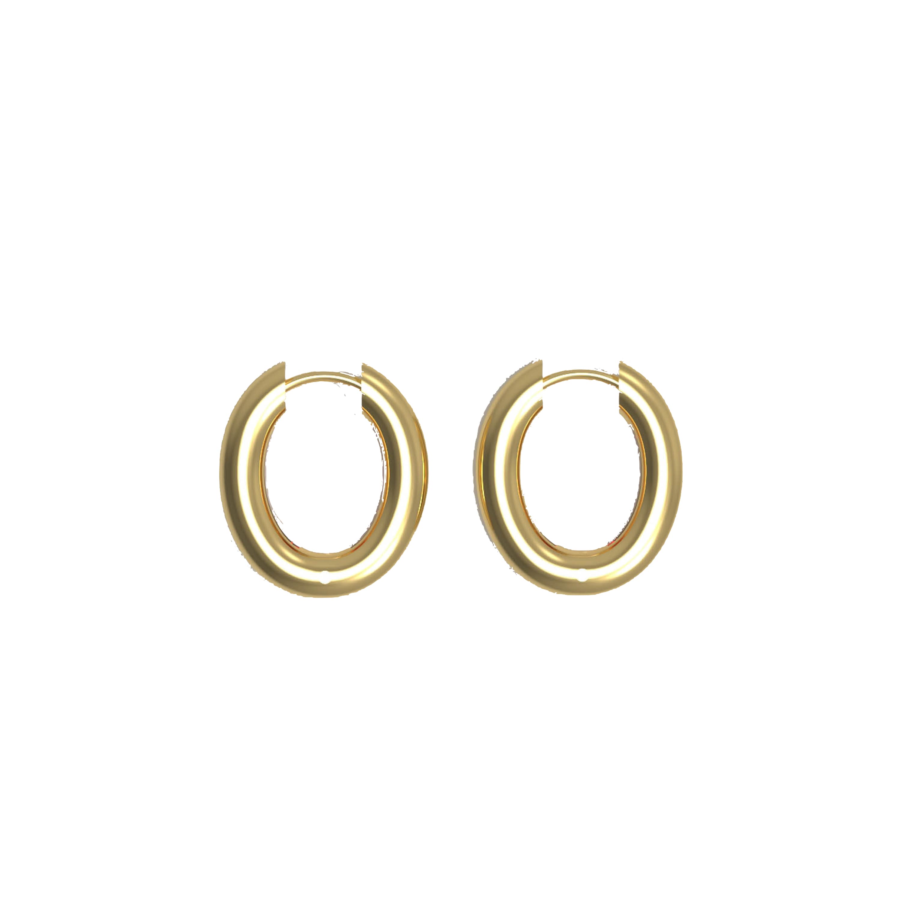Øreringer, Chunky Hoops medium forgylt sølv