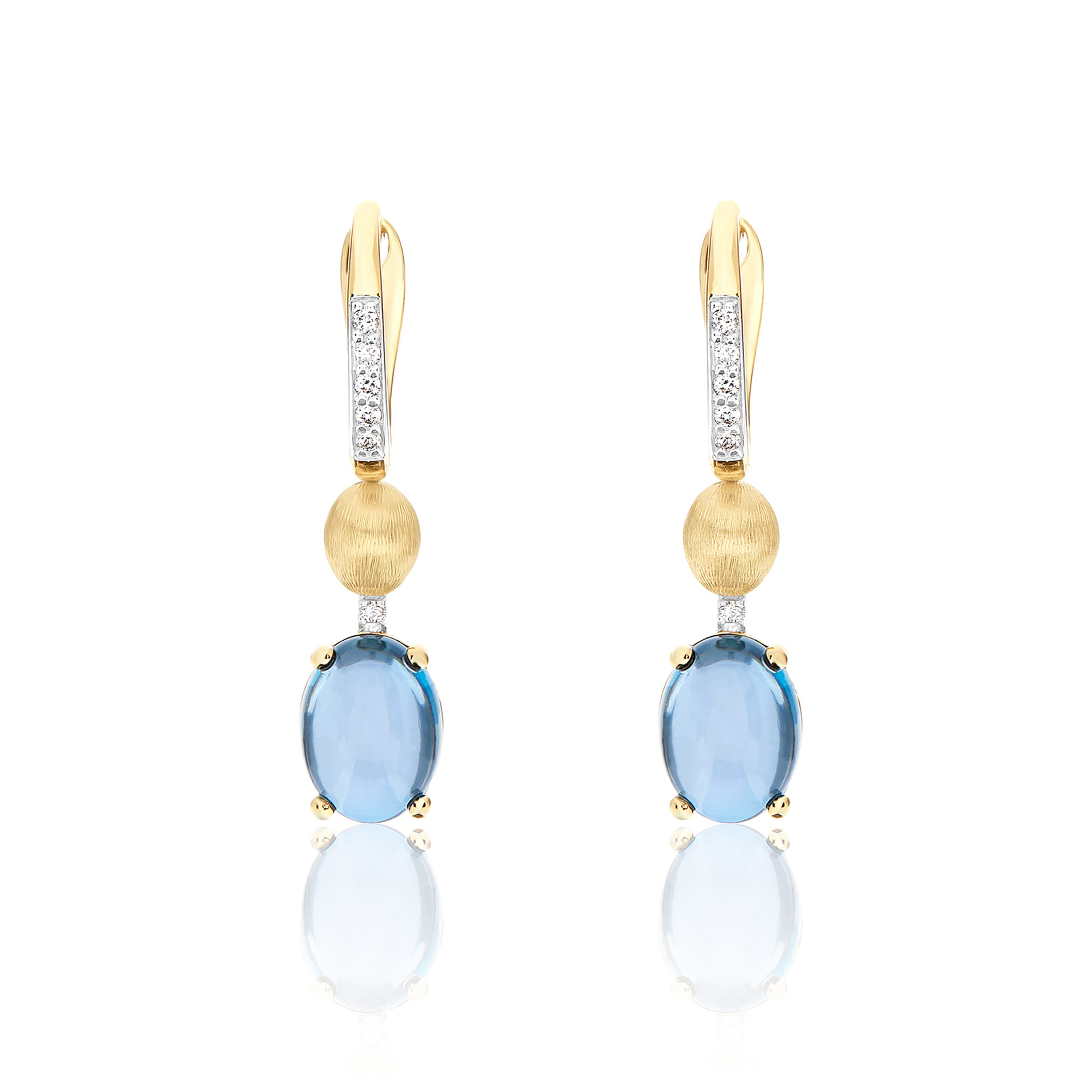 Øredobber, Dancing In The Rain Azure - London Blue Topas og diamanter