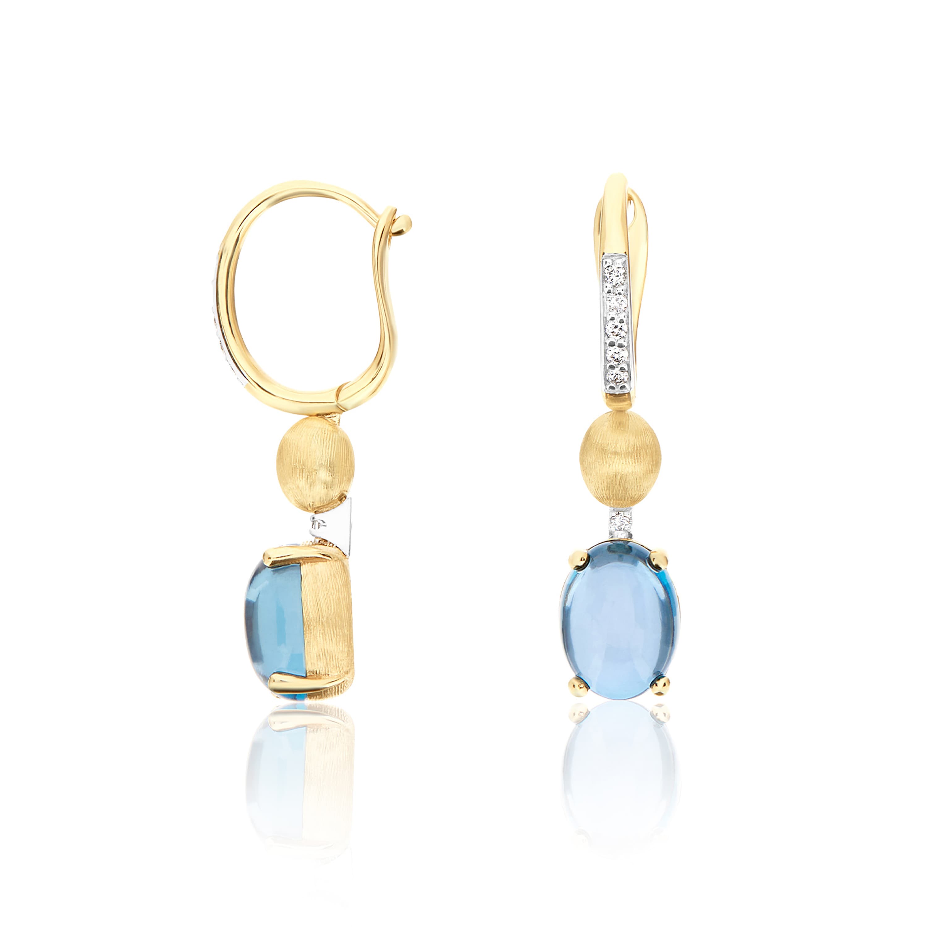 Øredobber, Dancing In The Rain Azure - London Blue Topas og diamanter