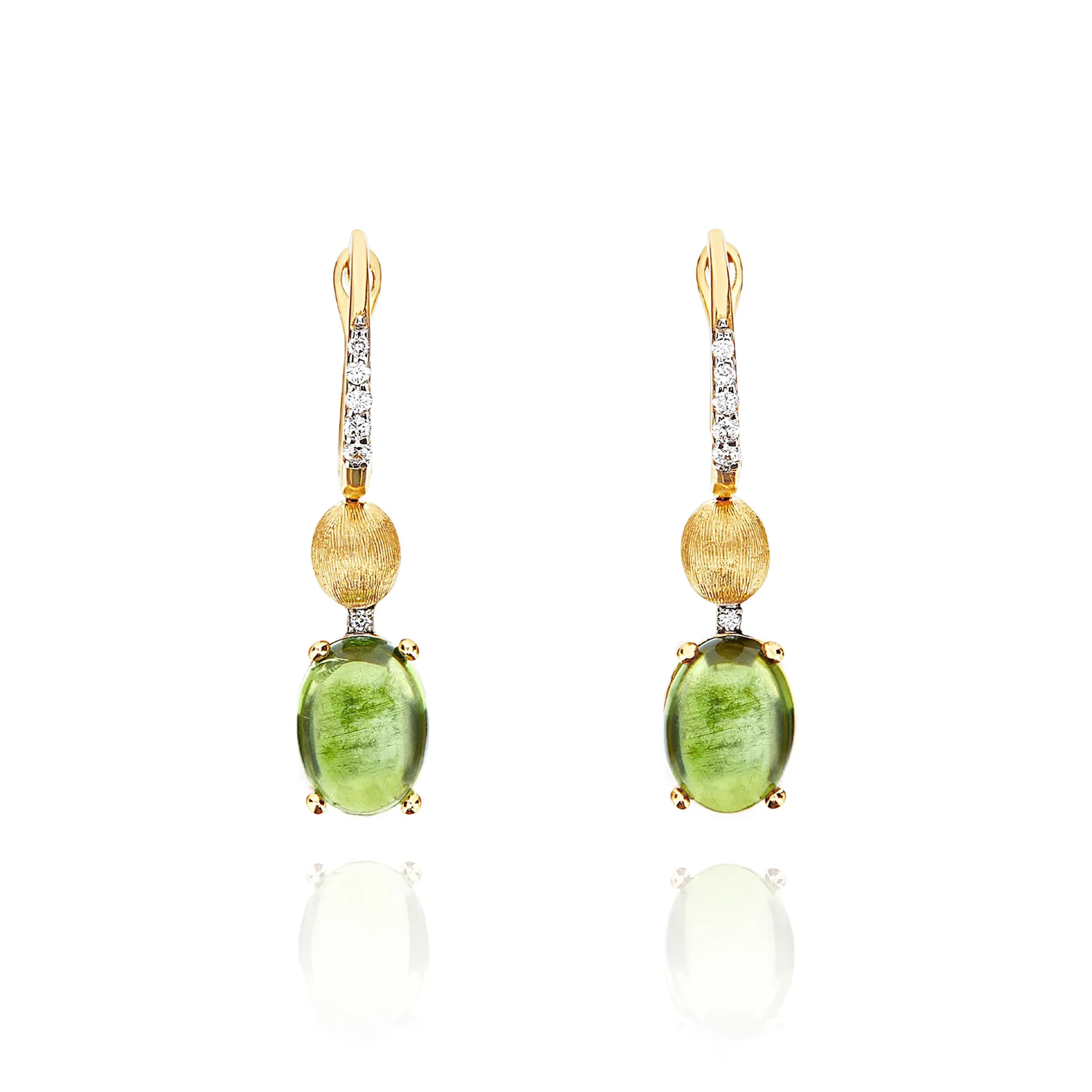 Øredobber, Dancing In The Rain Tourmalines - Grønn Turmalin Drop